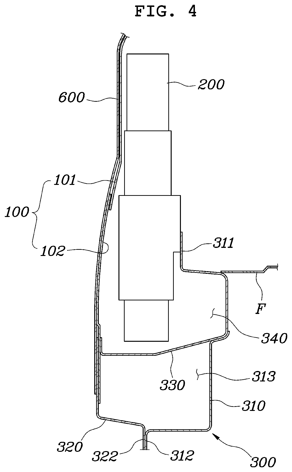 Patent US12496883 Figure 4 – Vehicle door opening/closing system
