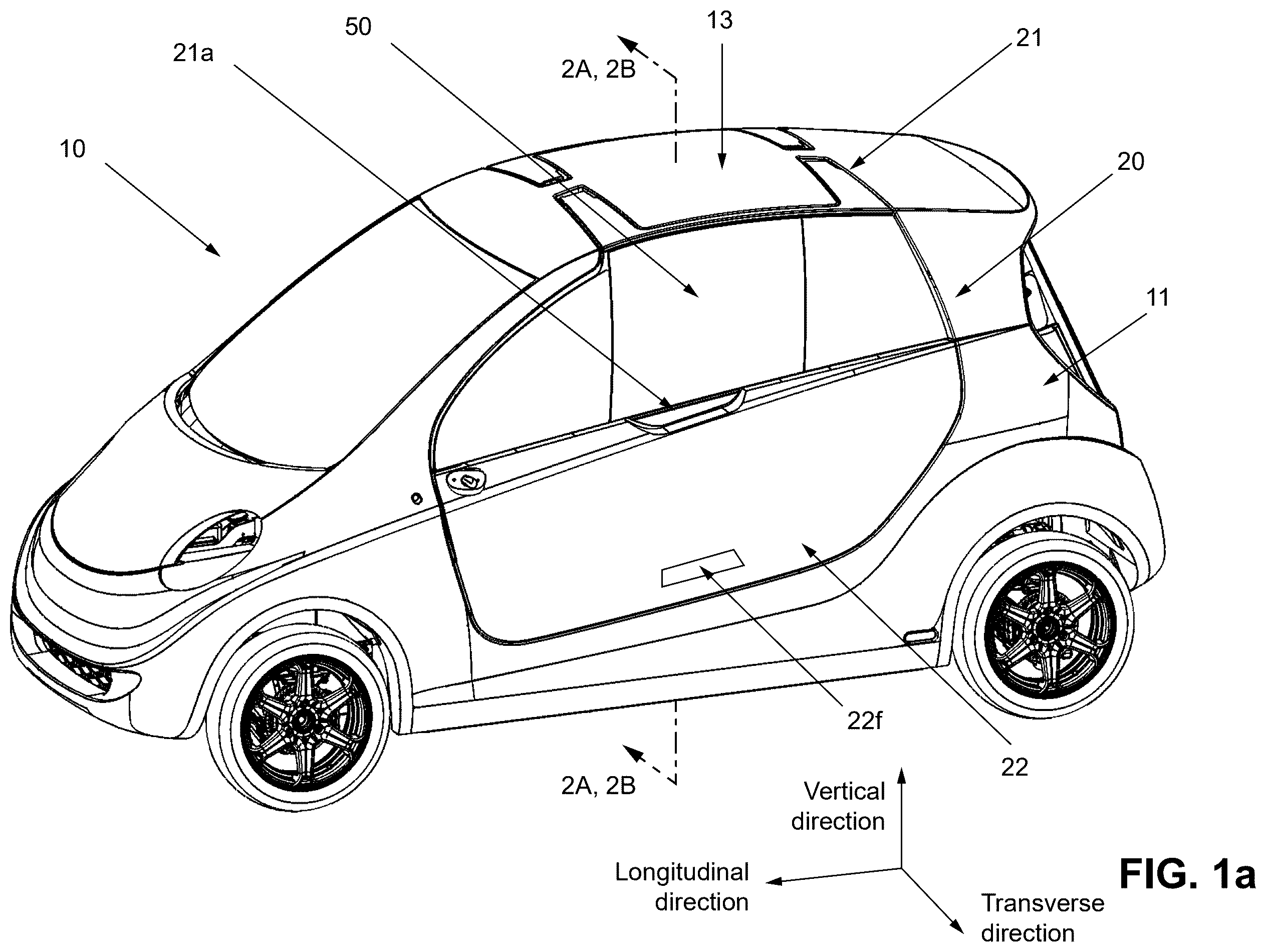 Patent US12496884 Figure 1 – Vehicle door
