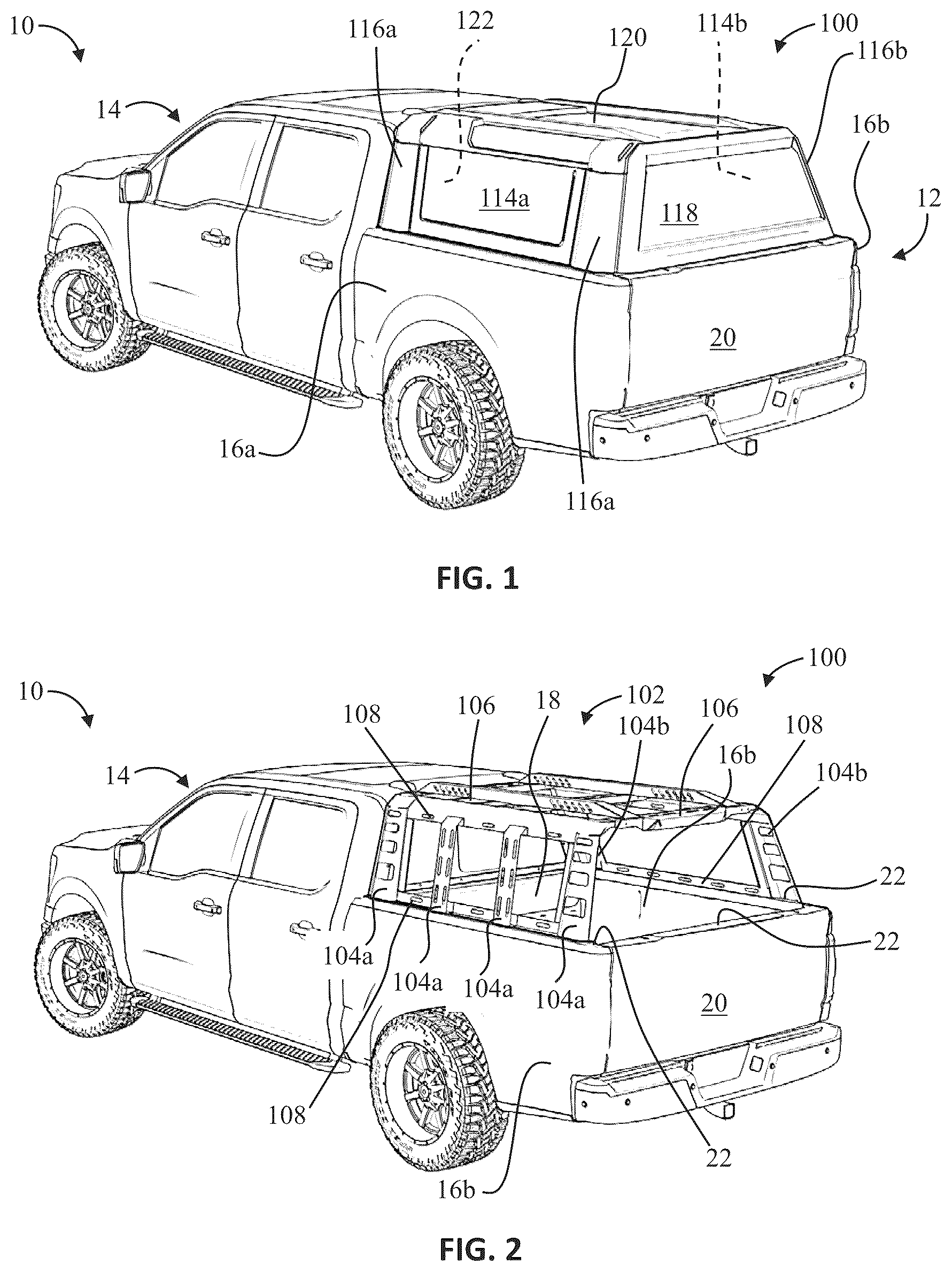 Patent US12496885 — Modular truck cap apparatus — Figure 1