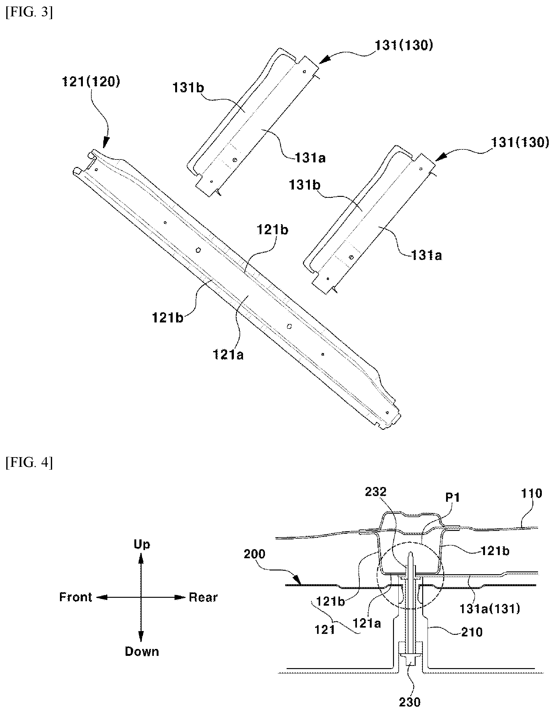 Patent US12496887 Figure 3 – Vehicle lower structure for mounting battery