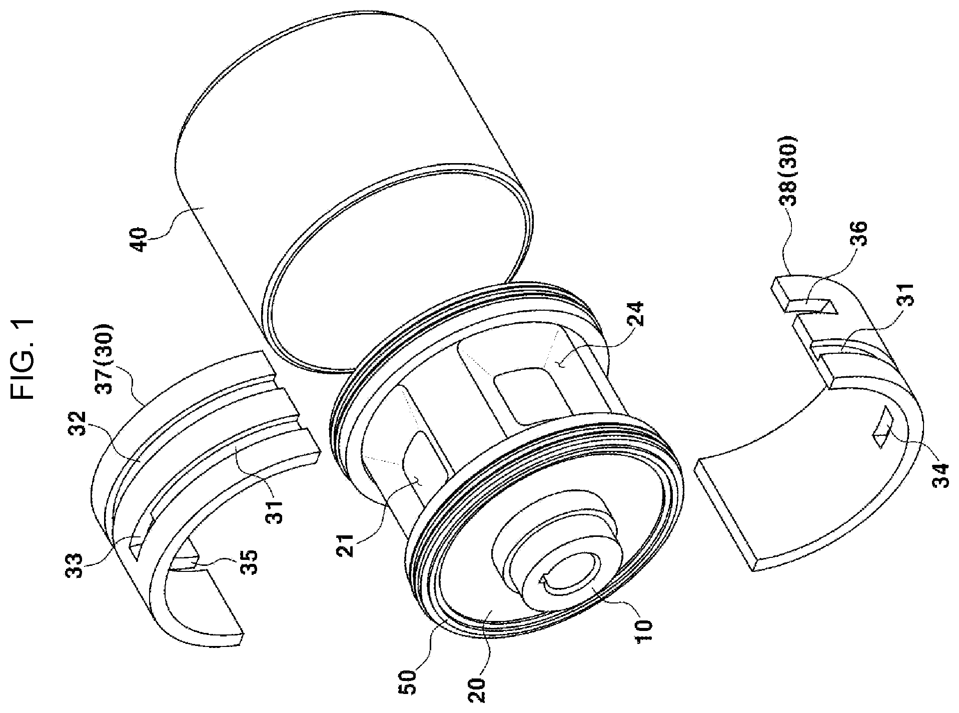 Patent US12496892 Figure 1 – Hydraulic mount for vehicle