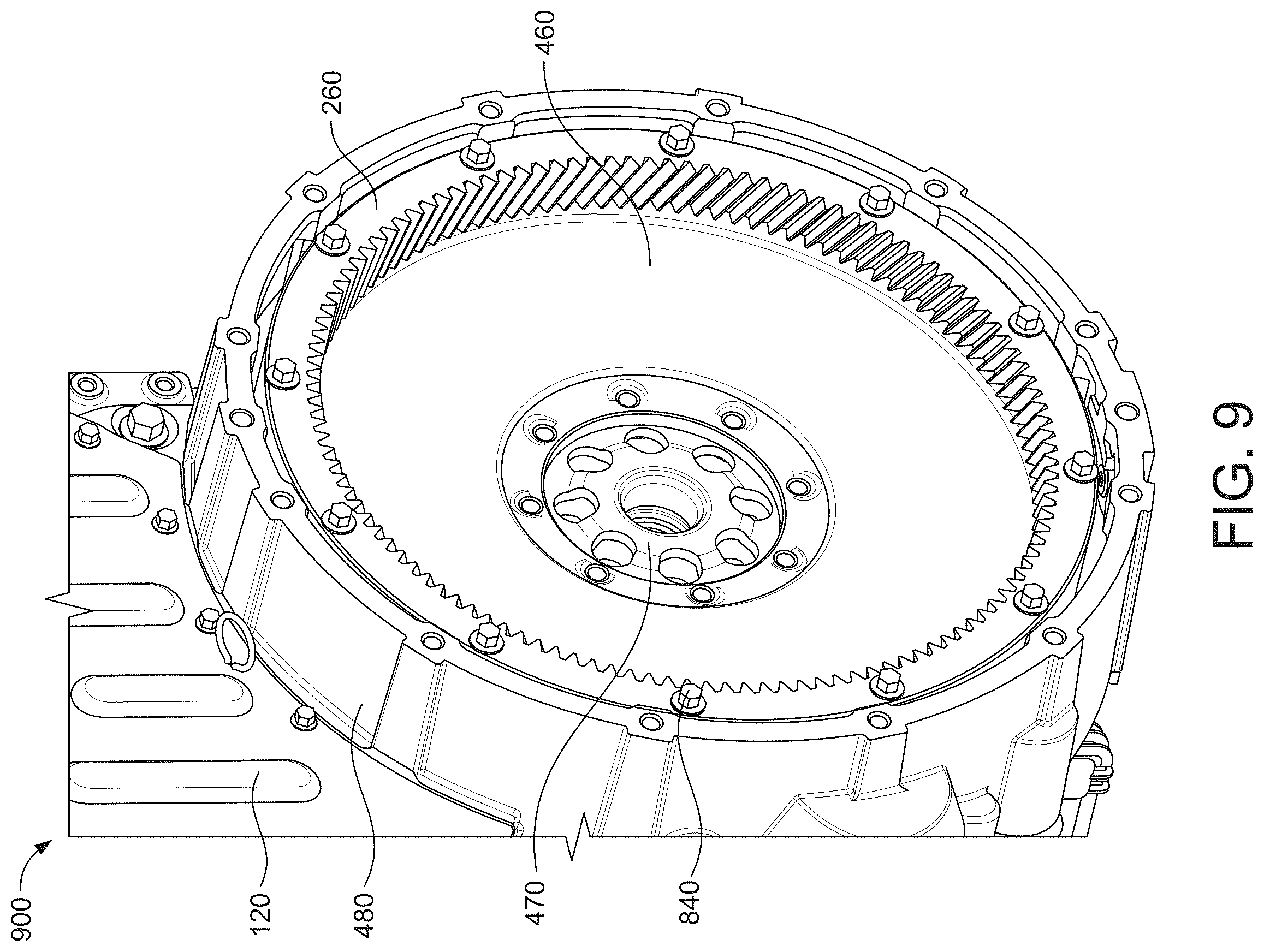 Patent US12496893 Figure 9 – Coupling arrangement for a generator set