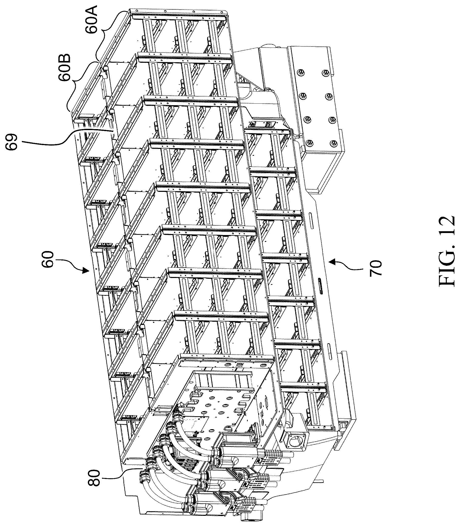 Patent US12496895 Figure 12 – Liquid cooling system for an electric vehicle