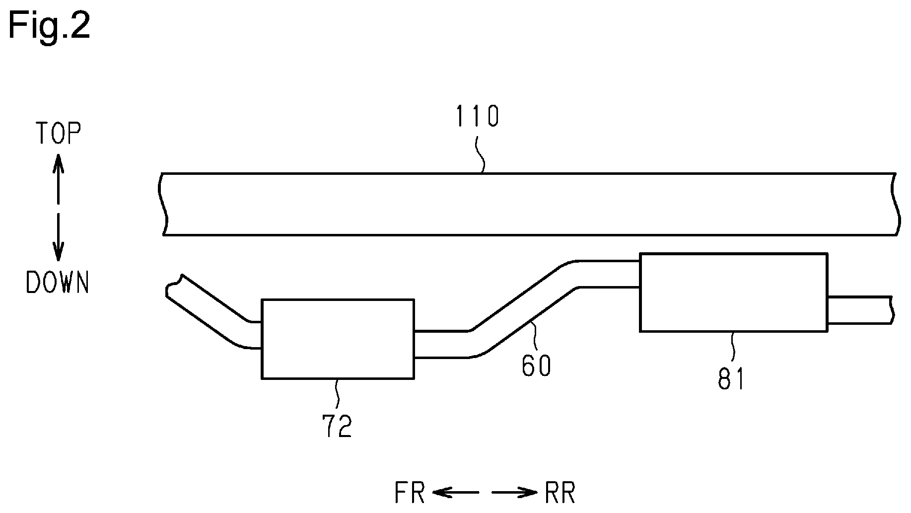 Patent US12496898 Figure 2 – Vehicle with exhaust purification device