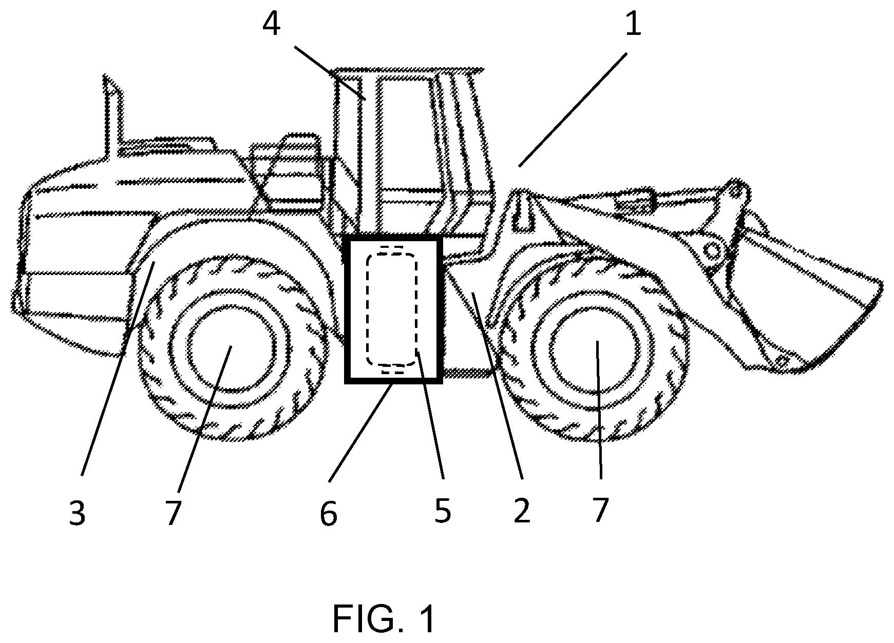 Patent US12496899 Figure 1 – Work machine