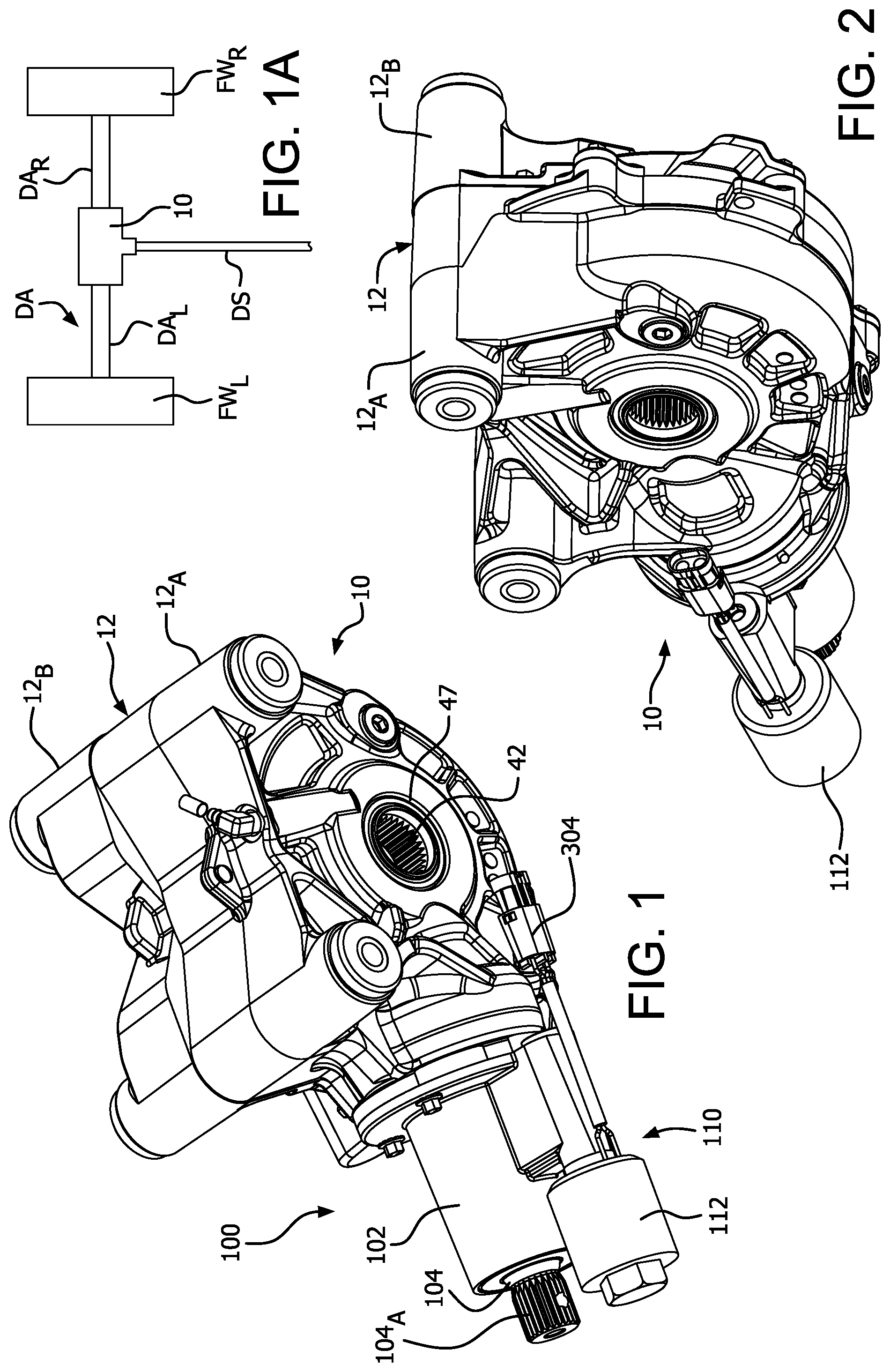 Patent US12496902 Figure 1 – Positive drive differential with pinion disconnect
