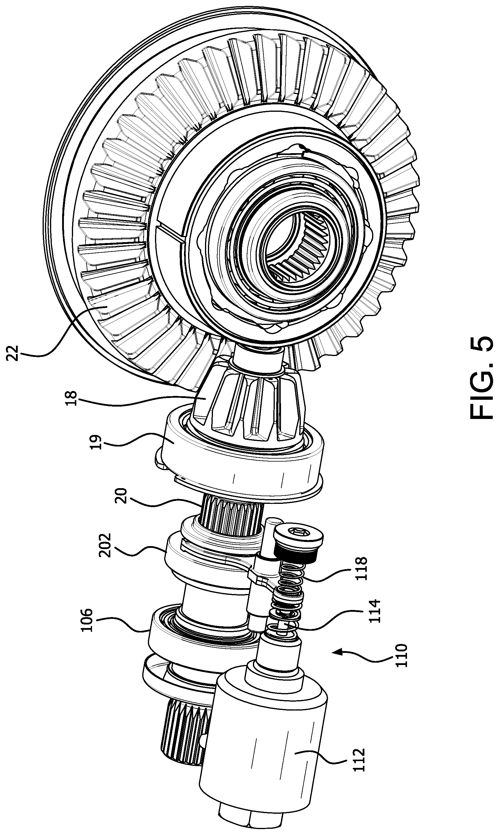 Patent US12496902 Figure 4 – Positive drive differential with pinion disconnect