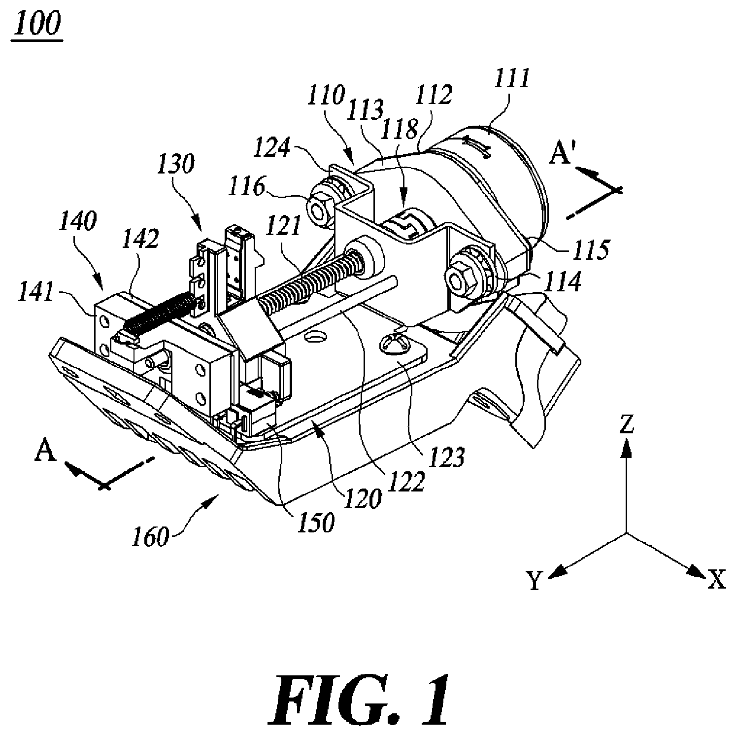 Patent US12496906 Figure 1 – Vibration damping device for a head up display driving module