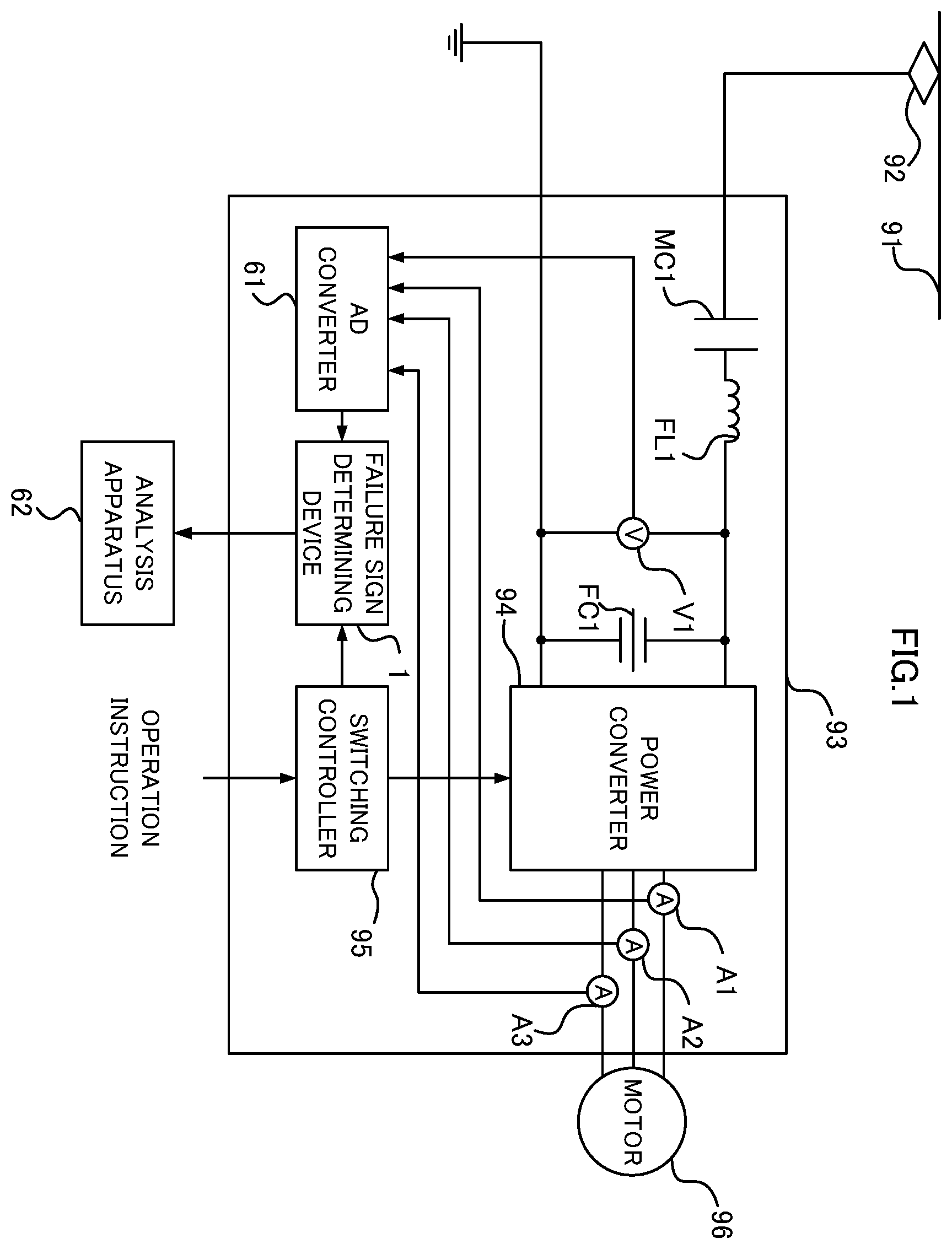Patent US12496907 Figure 1 – Failure sign determination device, onboard device, and failure sign determination method