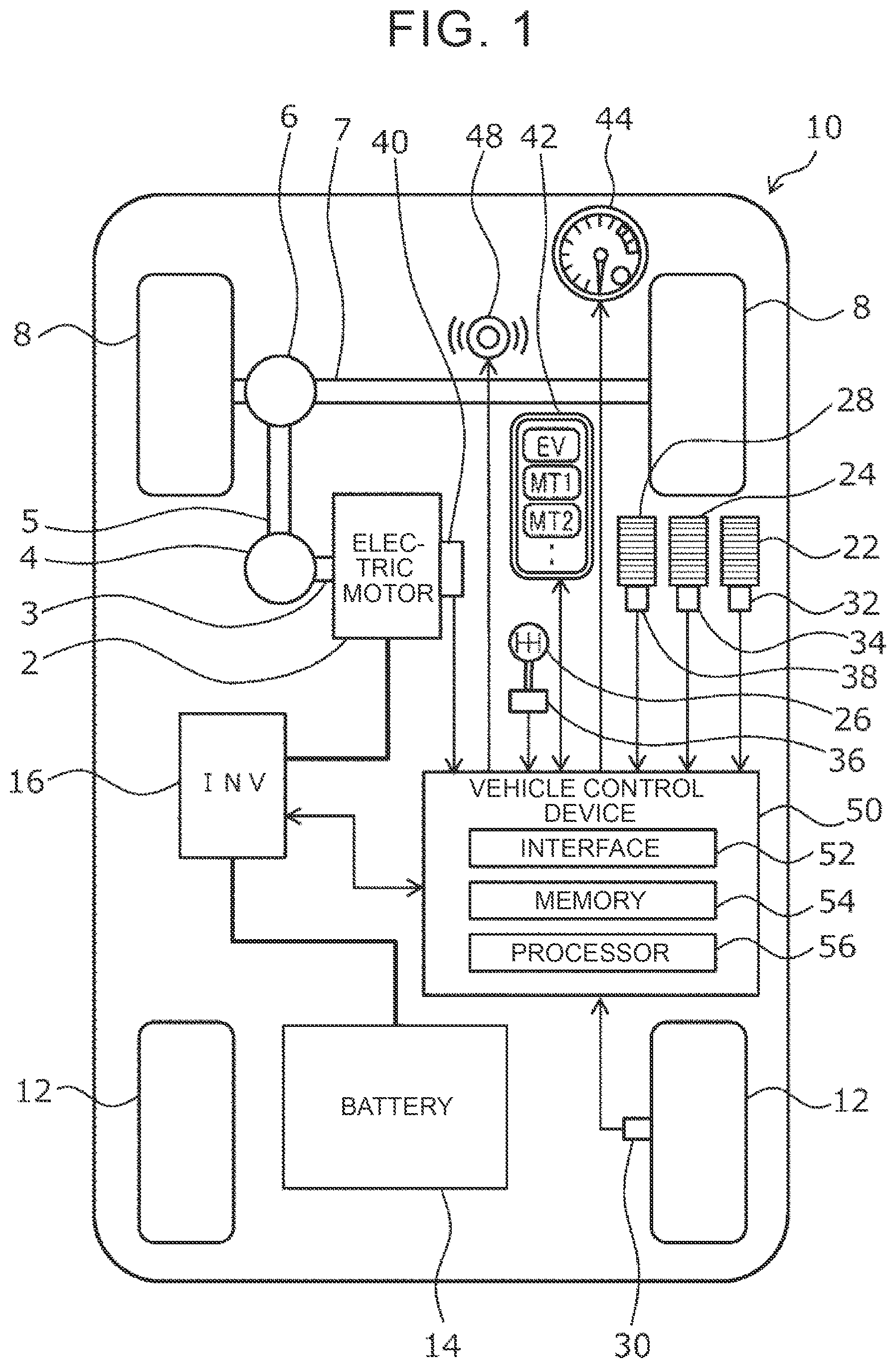 Patent US12496910 Figure 1 – Battery electric vehicle