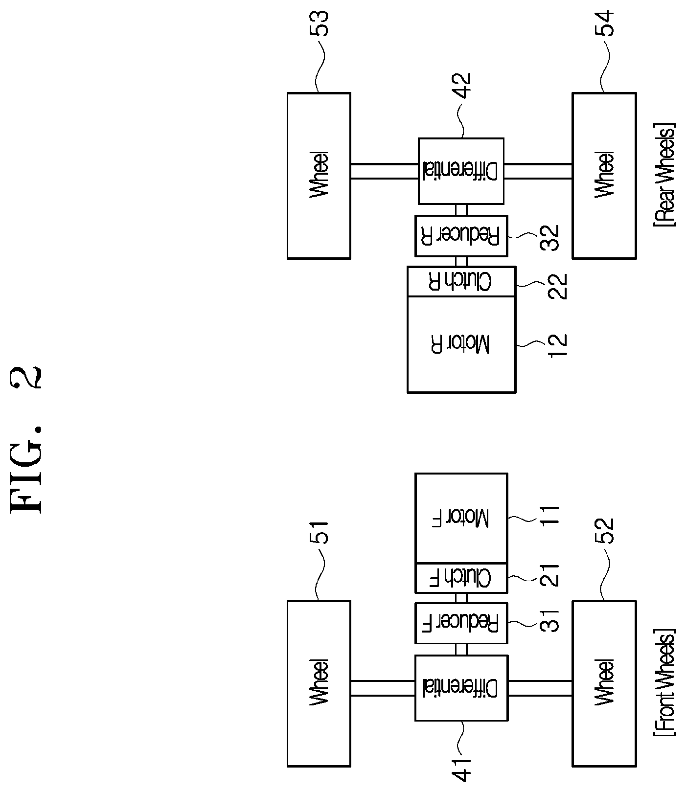 Patent US12496911 Figure 2 – Electric vehicle control device and method using difference in motor reduction ratio
