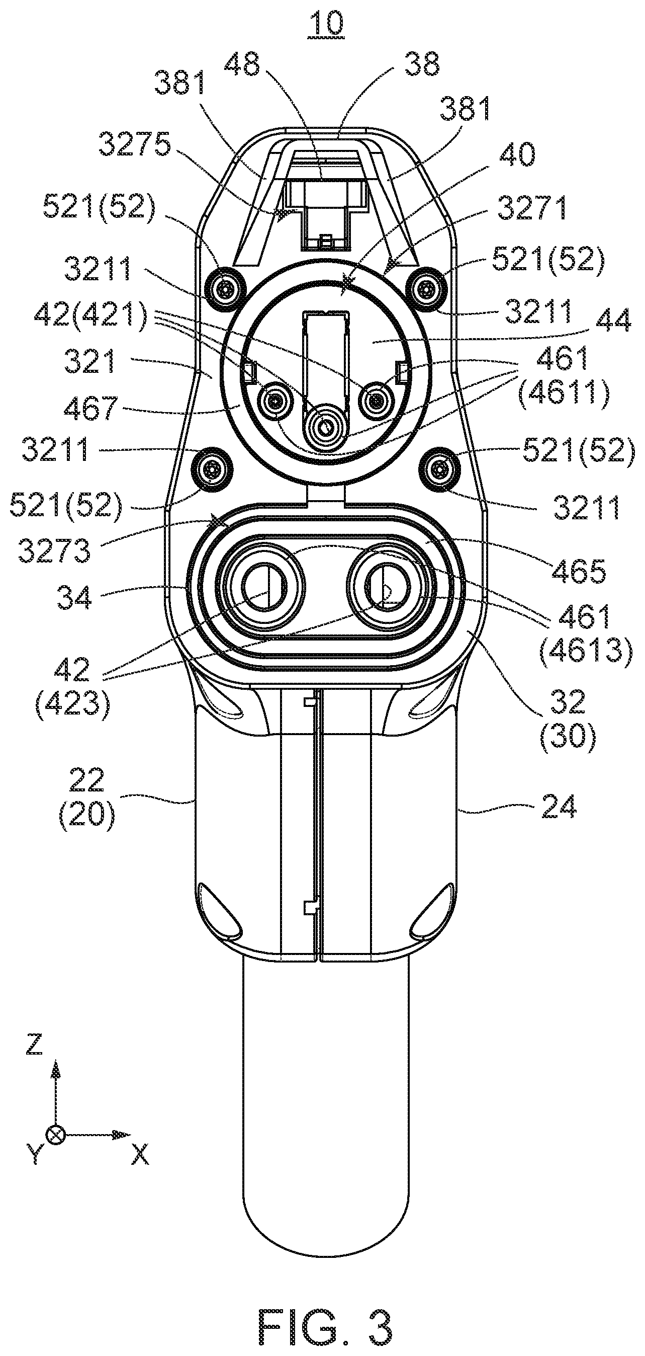 Patent US12496918 Figure 3 – Charging connector