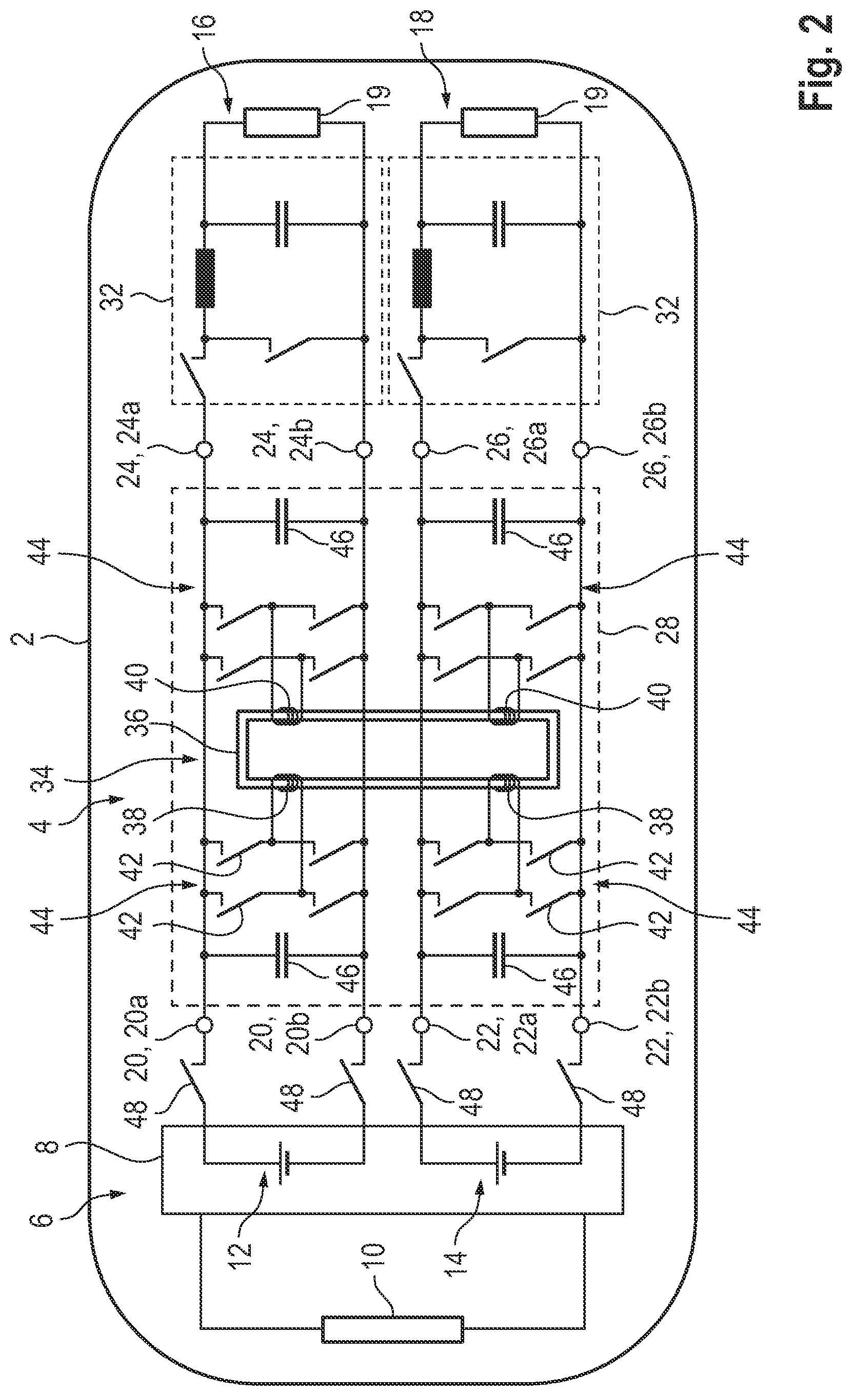 Patent US12496920 Figure 2 – Motor vehicle comprising a high-voltage on-board electrical system