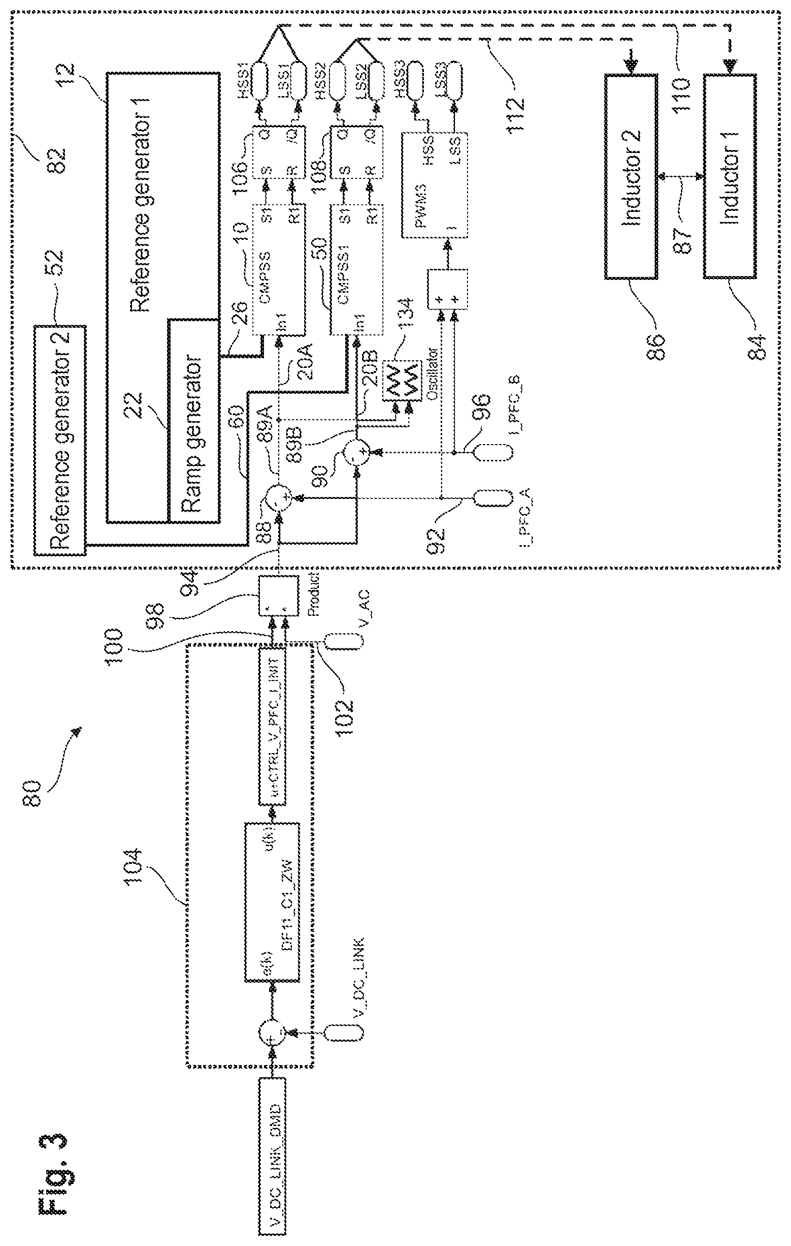 Patent US12496921 Figure 3 – Electronic device, power factor correction filter, and an on-board charging device