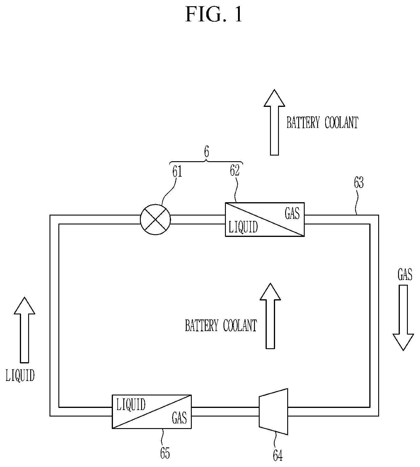 Patent US12496923 Figure 1 – Refrigerant amount monitoring and charging control system for electric vehicle and method thereof