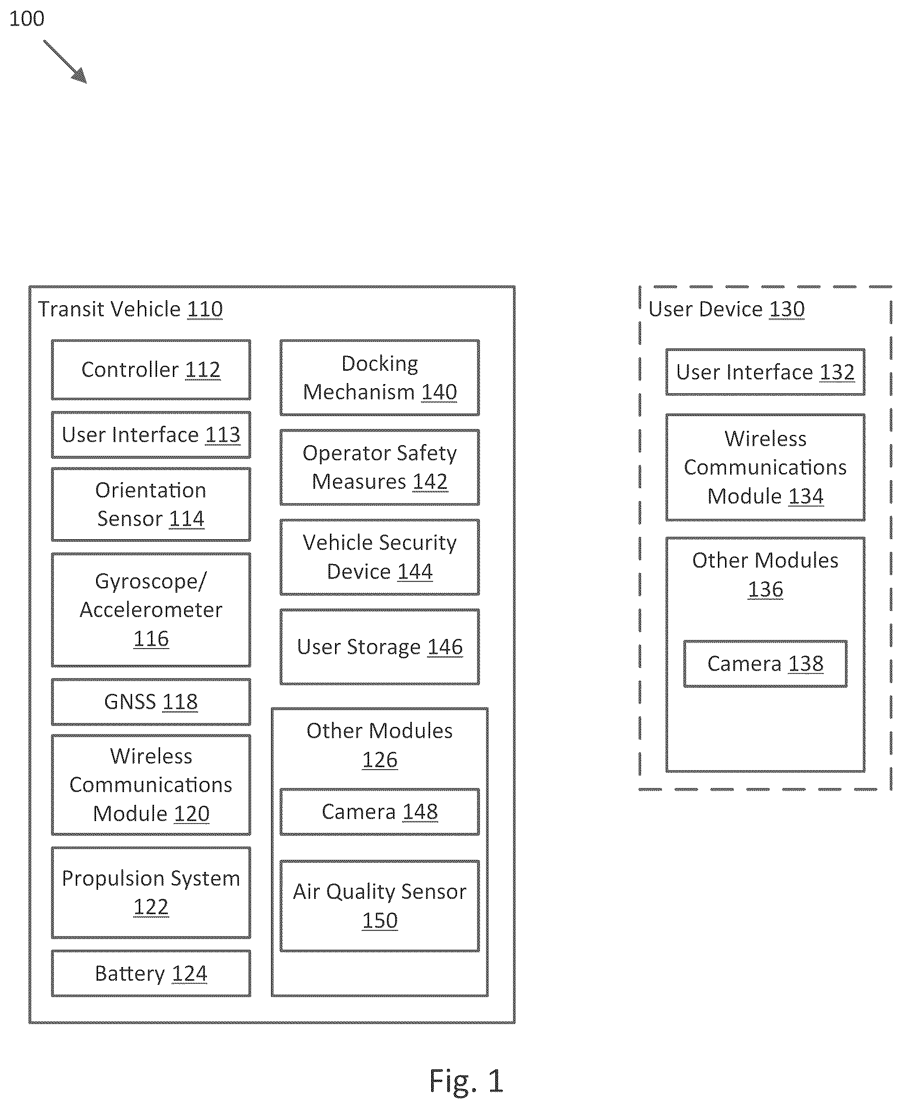 Patent US12496928 Figure 1 – Wheel movement trigger for battery wake-up systems and methods