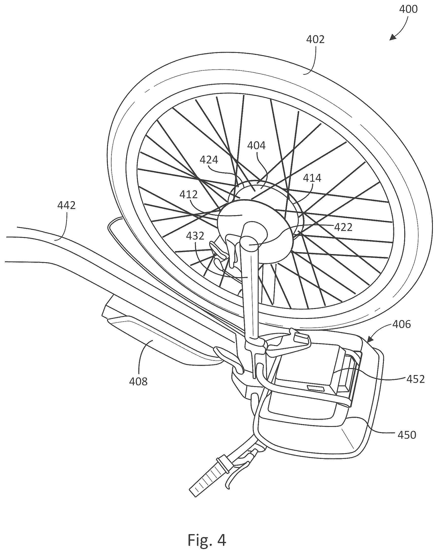 Patent US12496928 Figure 7 – Wheel movement trigger for battery wake-up systems and methods