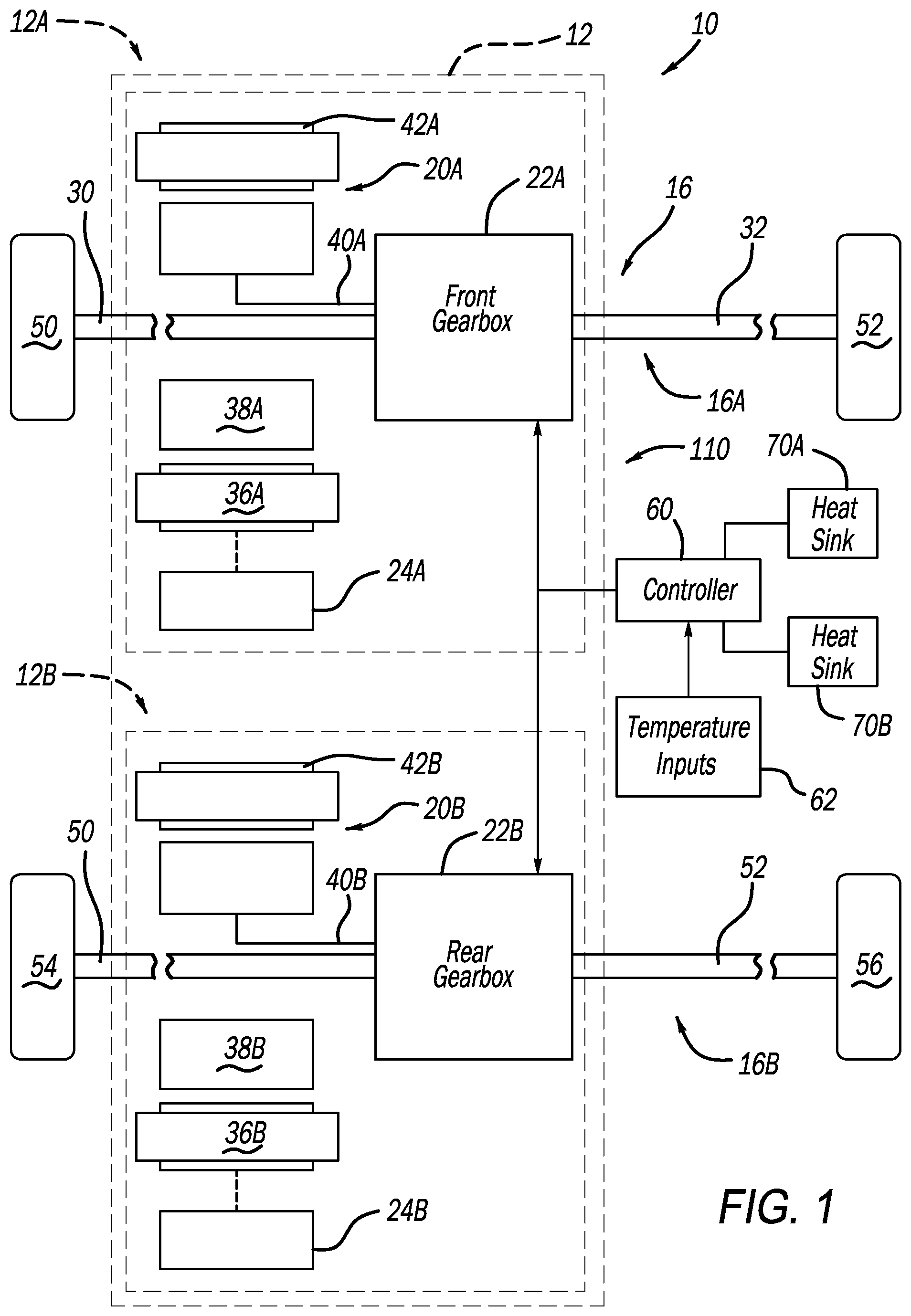 Patent US12496933 Figure 1 – System and method for fusion based waste heat estimation in thermal system management for electrified vehicle