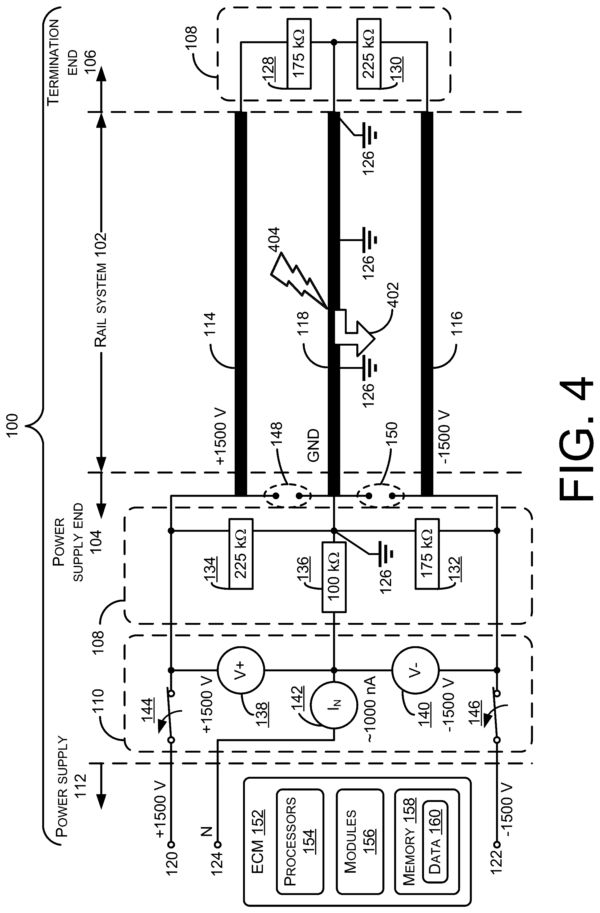 Patent US12496935 Figure 4 – Three-rail power supply system