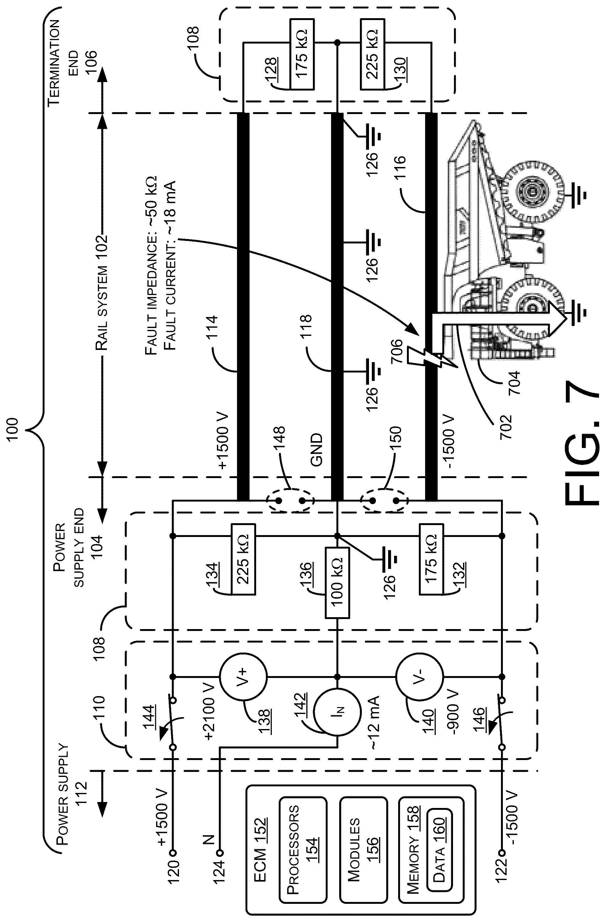 Patent US12496935 Figure 7 – Three-rail power supply system