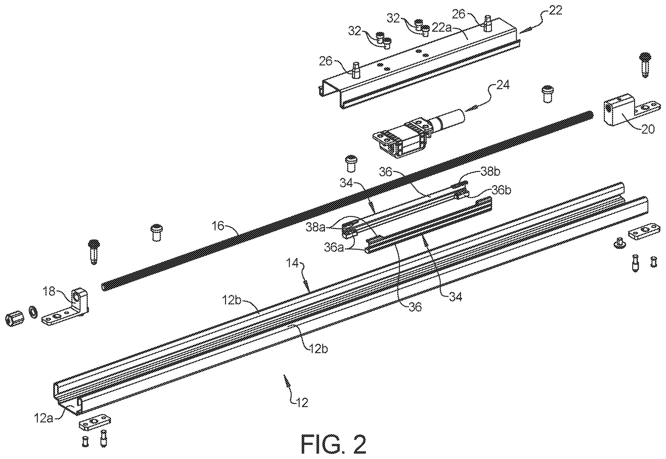 Patent US12496937 Figure 2 – Vehicle seat adjustment system with power long rails