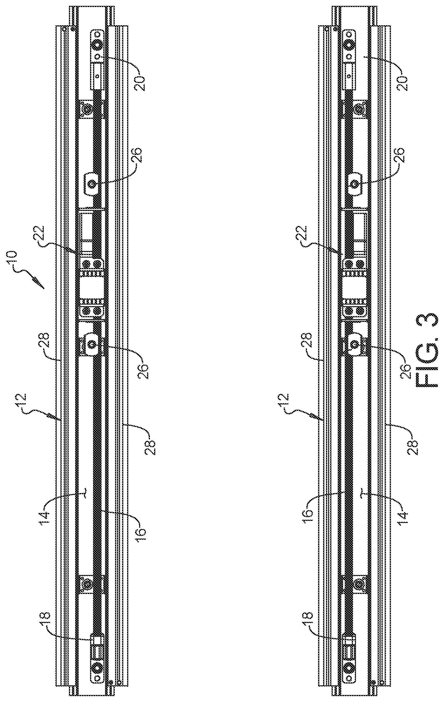 Patent US12496937 Figure 3 – Vehicle seat adjustment system with power long rails