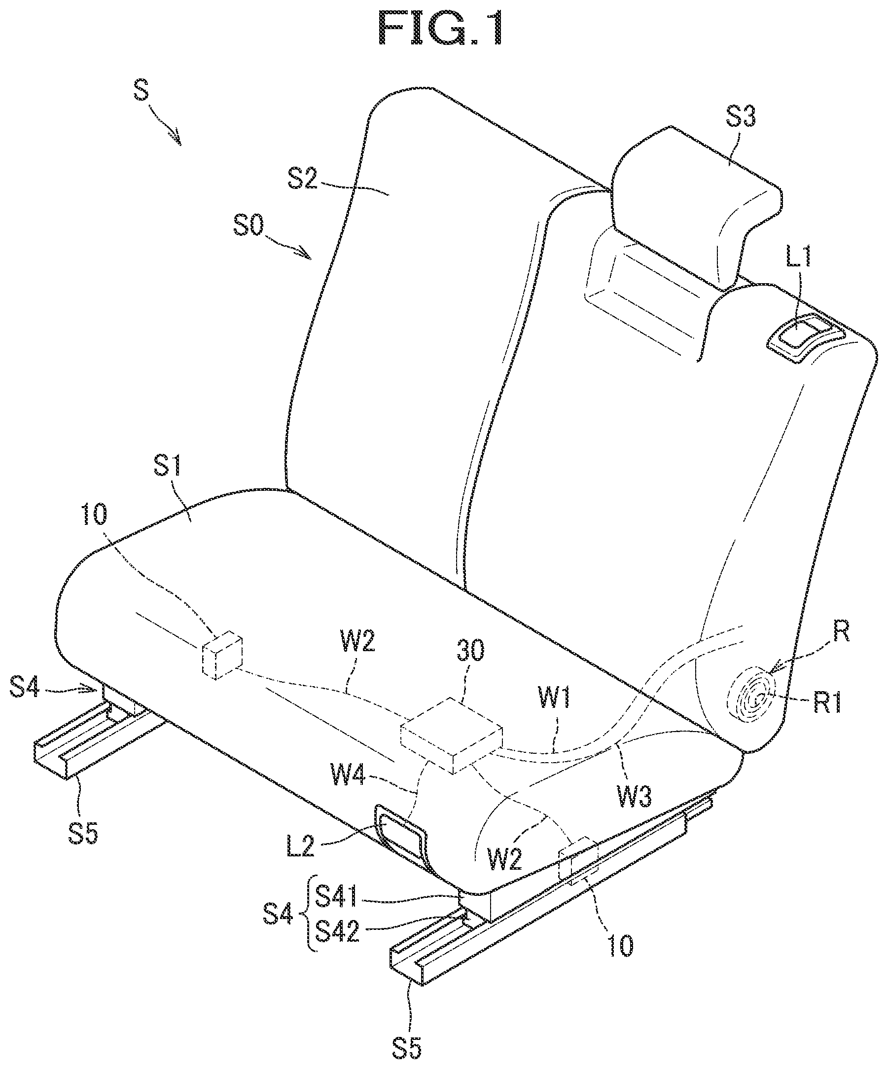Patent US12496938 Figure 1 – Vehicle seat