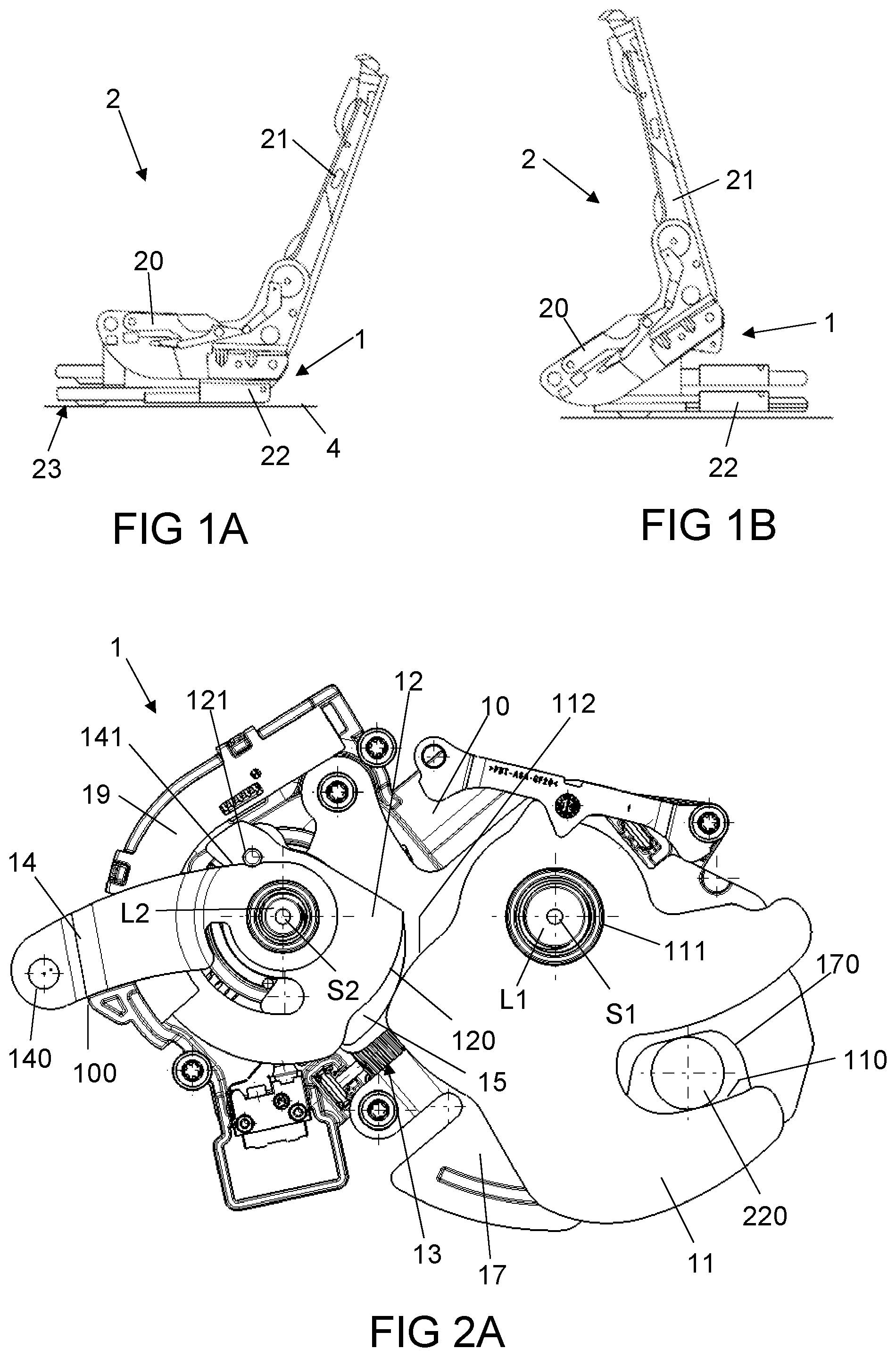 Patent US12496940 Figure 1 – Locking device with emergency release