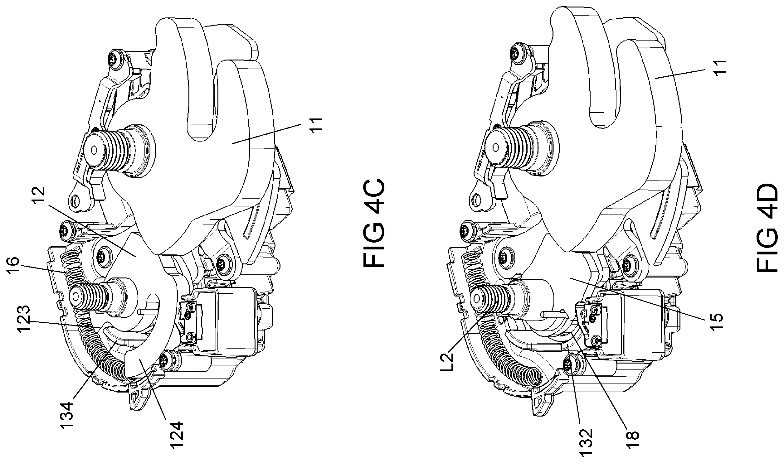 Patent US12496940 Figure 4 – Locking device with emergency release