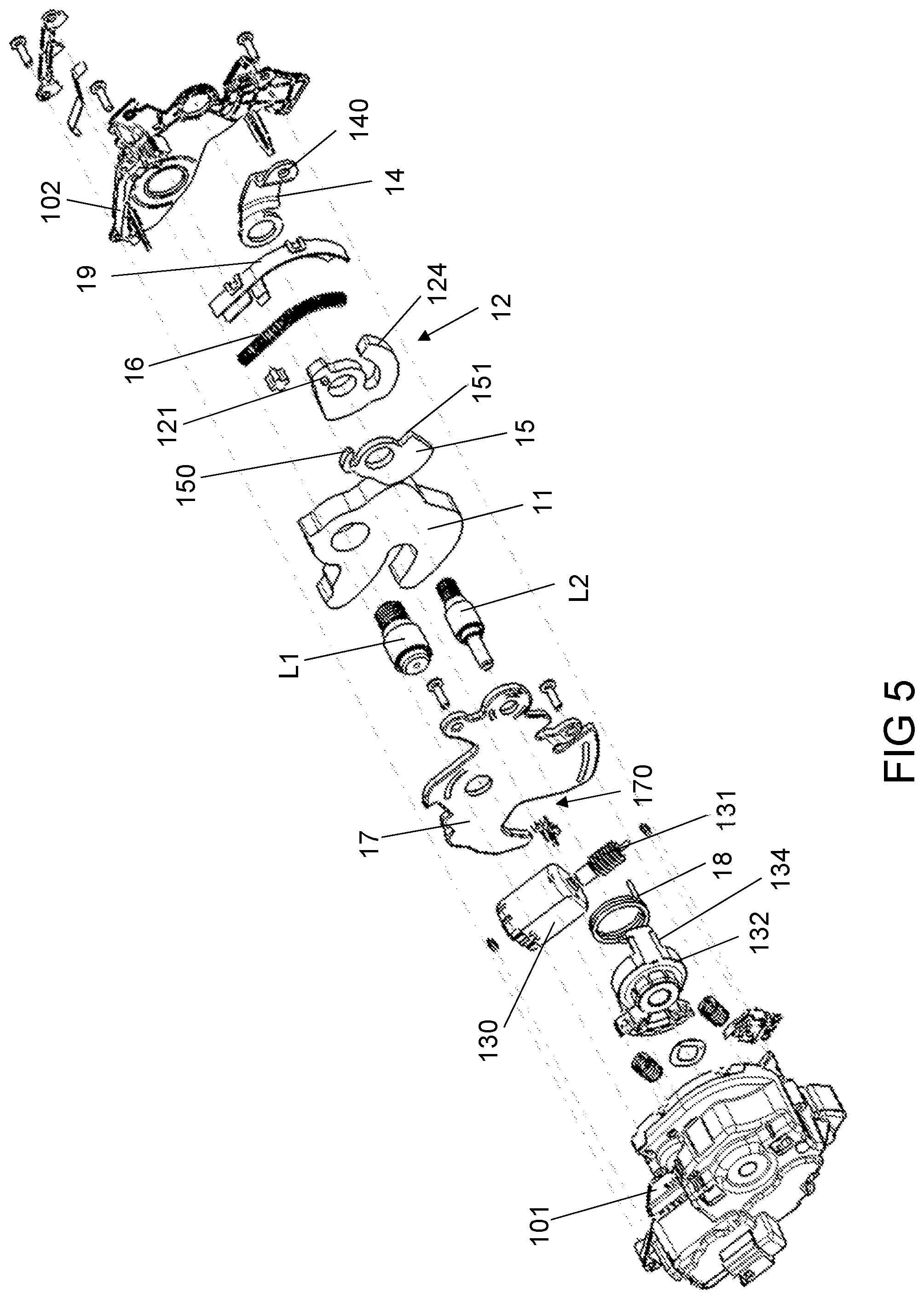 Patent US12496940 Figure 5 – Locking device with emergency release