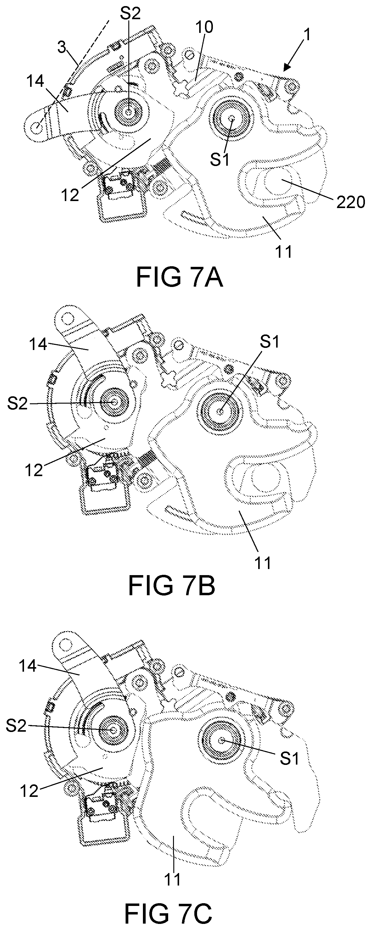 Patent US12496940 Figure 7 – Locking device with emergency release