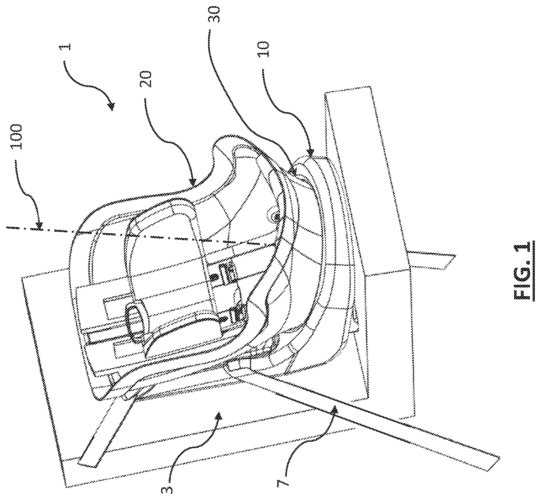 Patent US12496941 Figure 1 – Keyed release of secondary locking mechanism