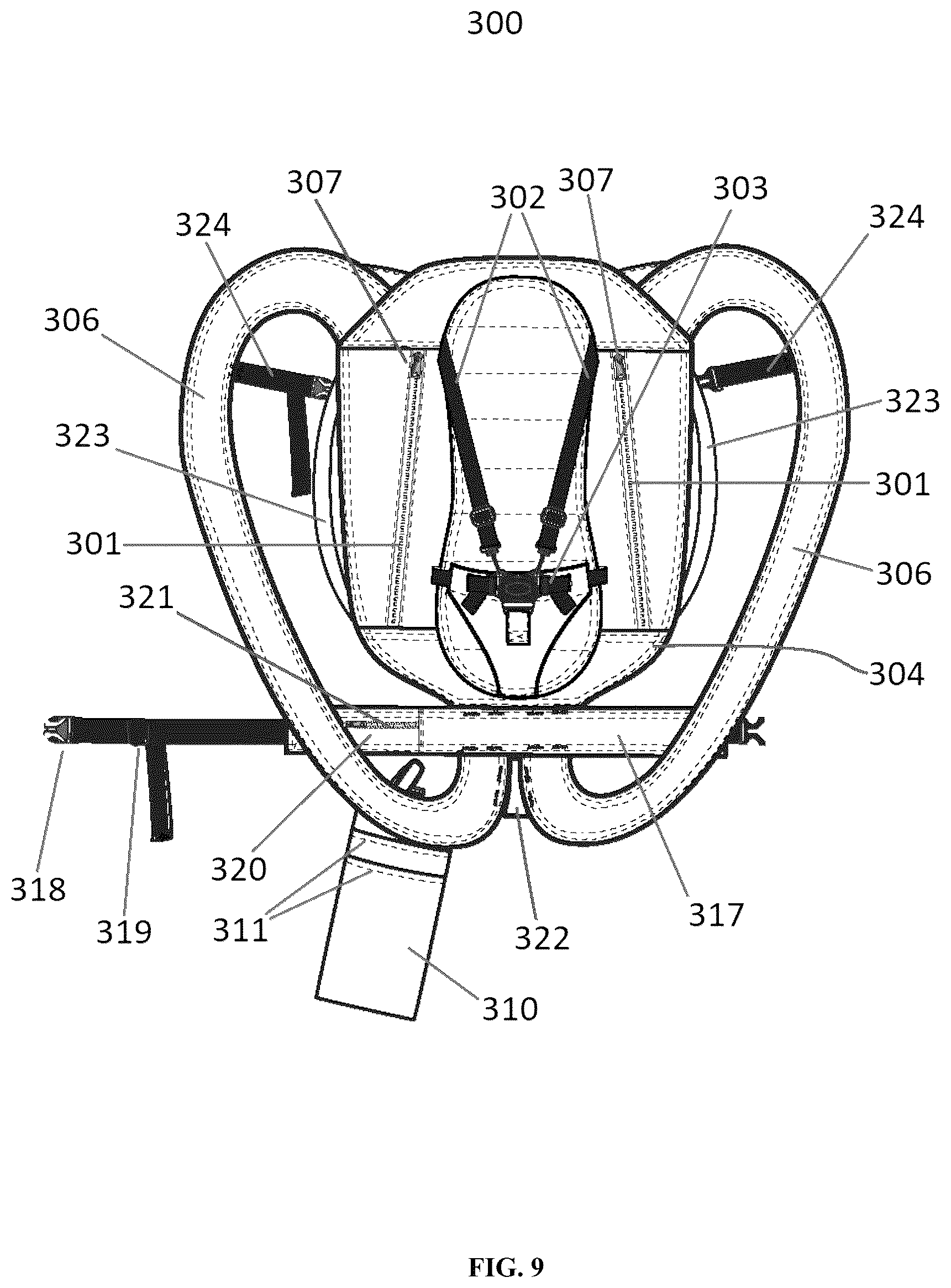 Patent US12496942 Figure 7 – Baby carrier