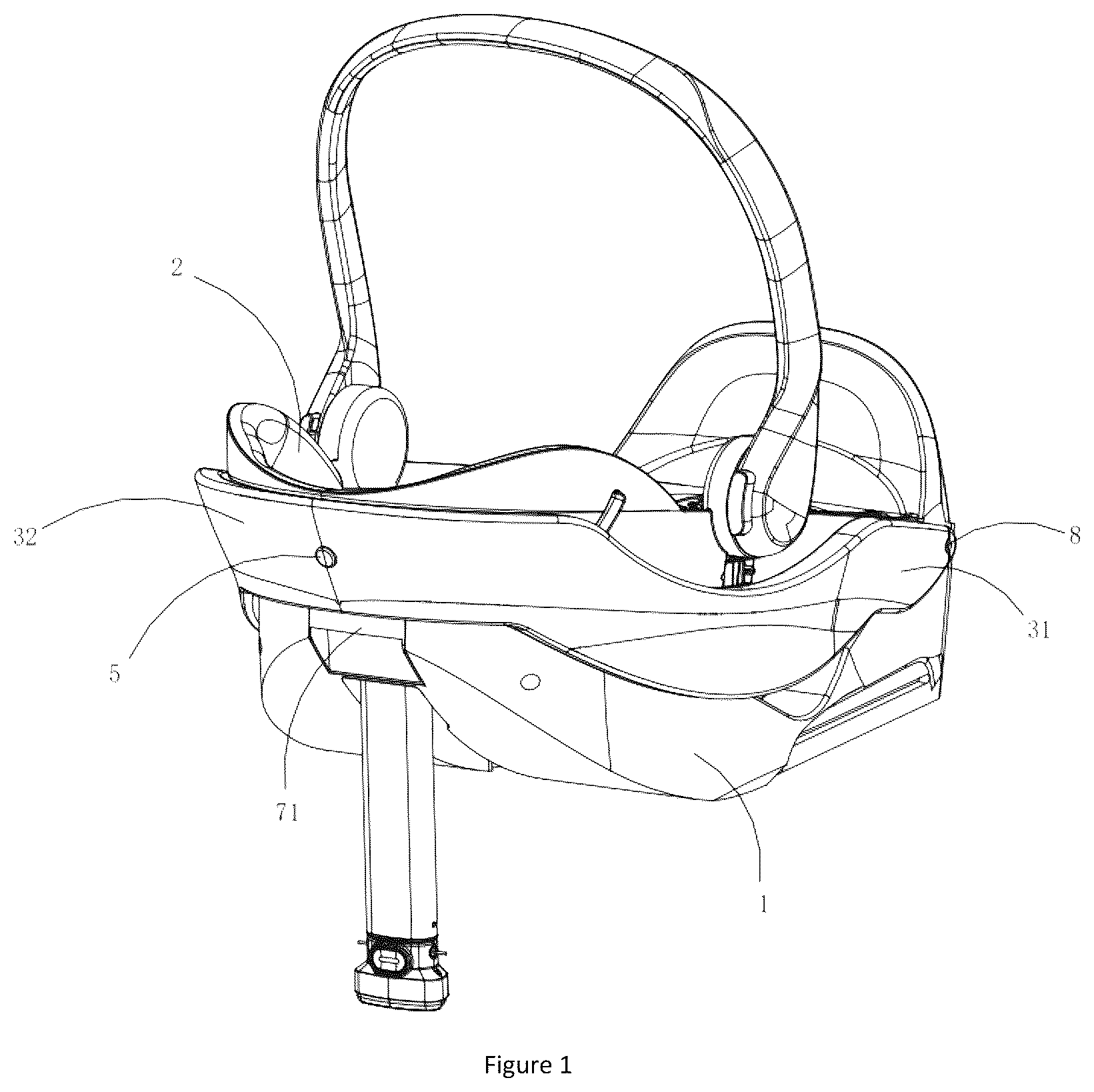 Patent US12496943 — Lifting basket child safety seat — Figure 1