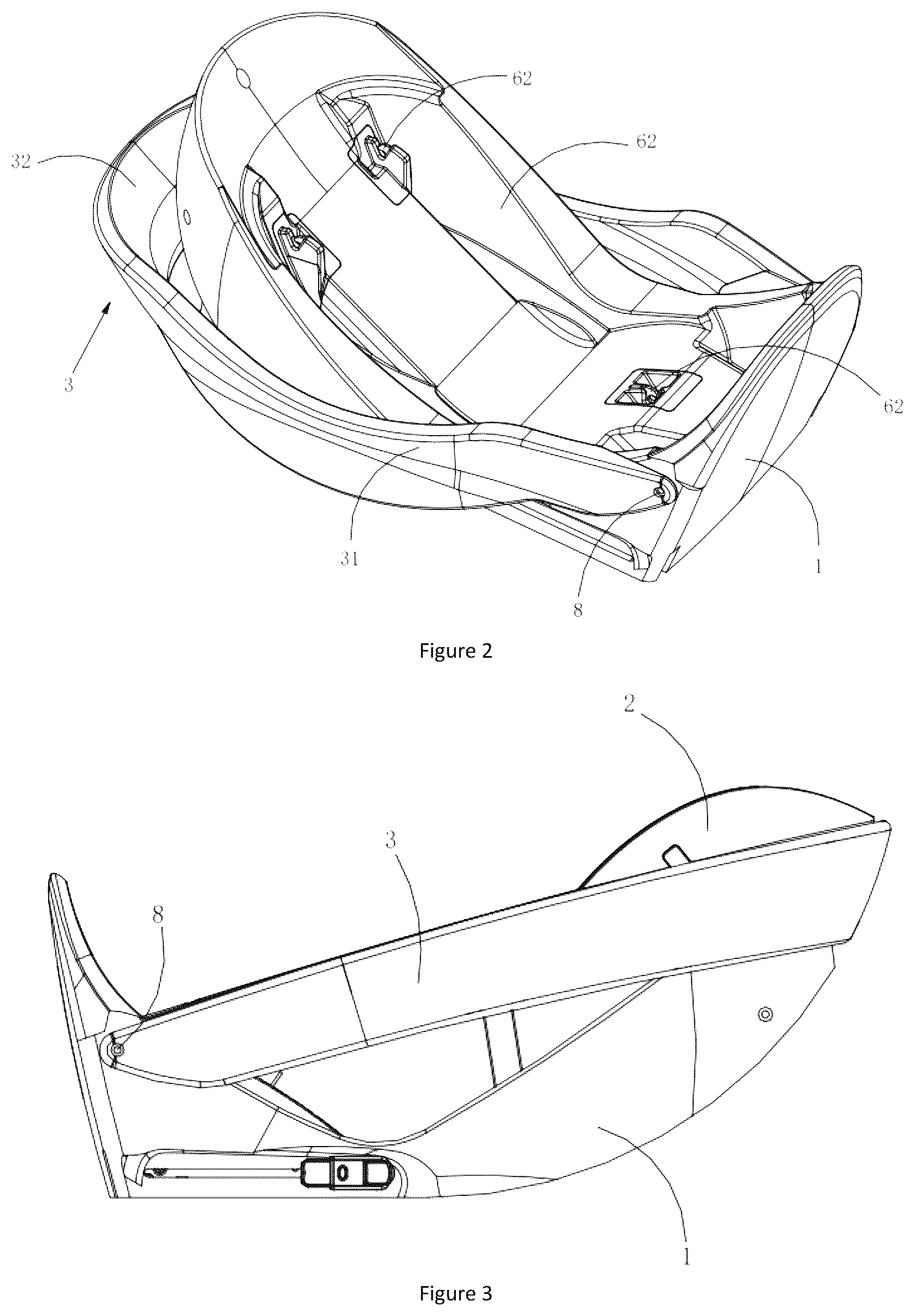 Patent US12496943 Figure 2 – Lifting basket child safety seat