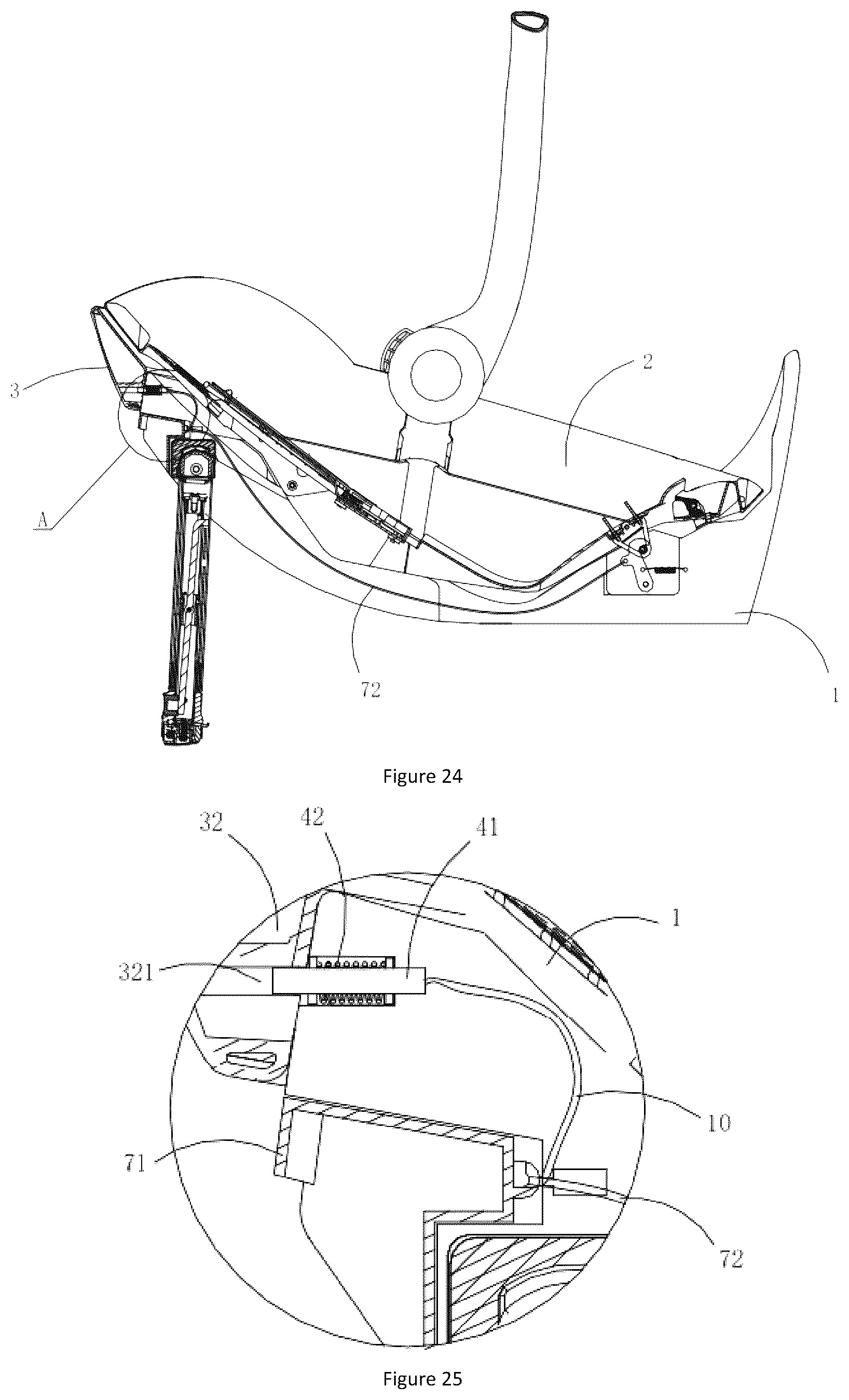 Patent US12496943 Figure 16 – Lifting basket child safety seat