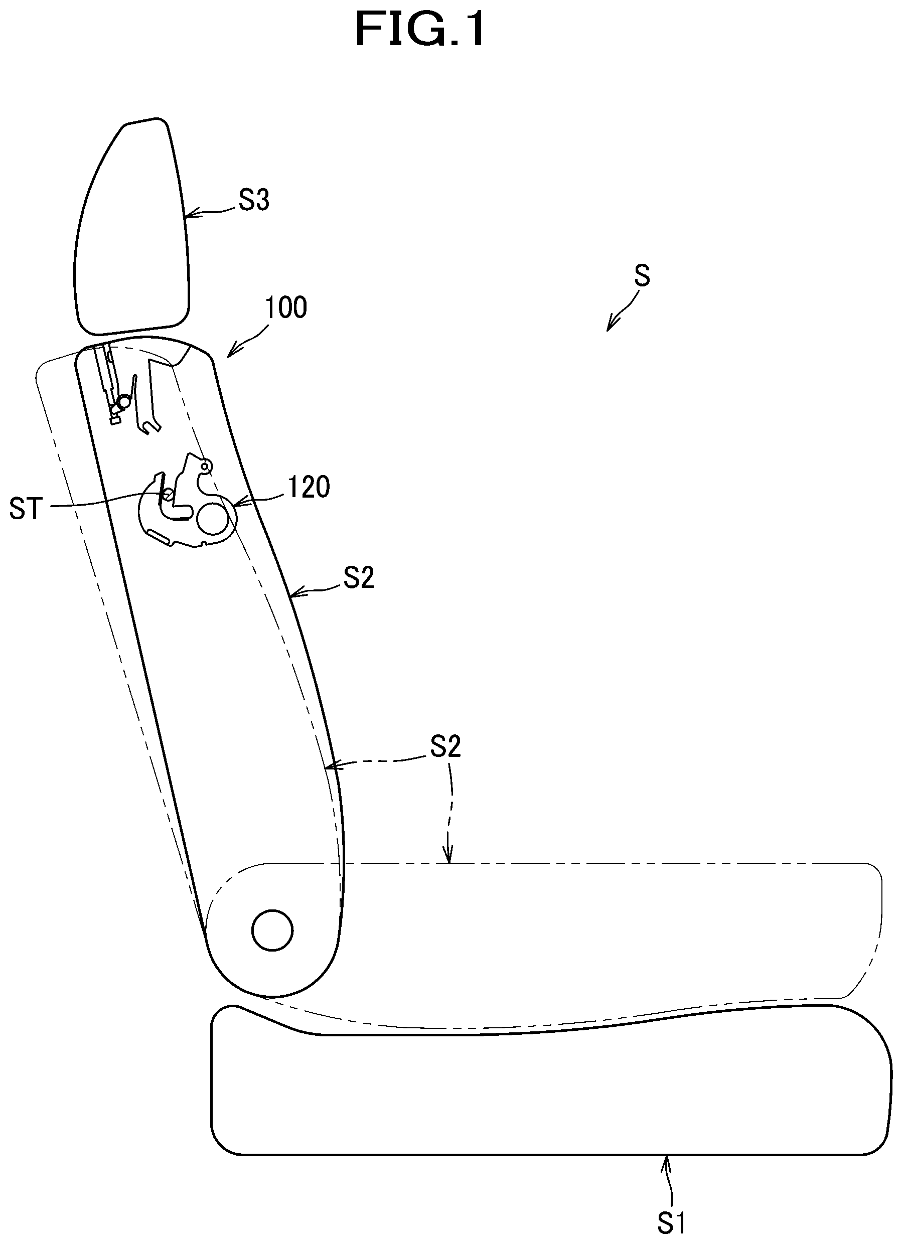 Patent US12496944 Figure 1 – Latch for locking vehicle seat back