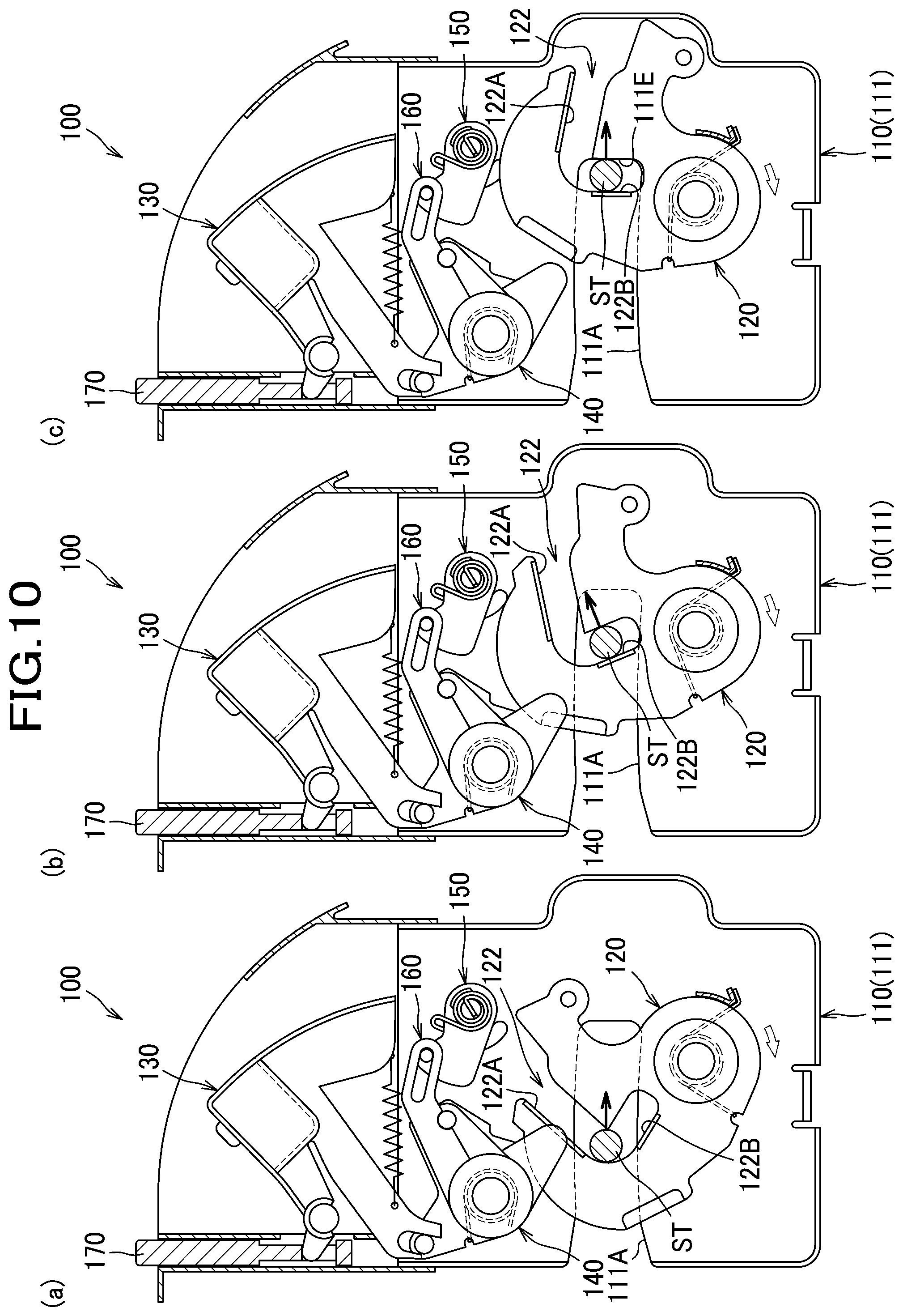 Patent US12496944 Figure 10 – Latch for locking vehicle seat back