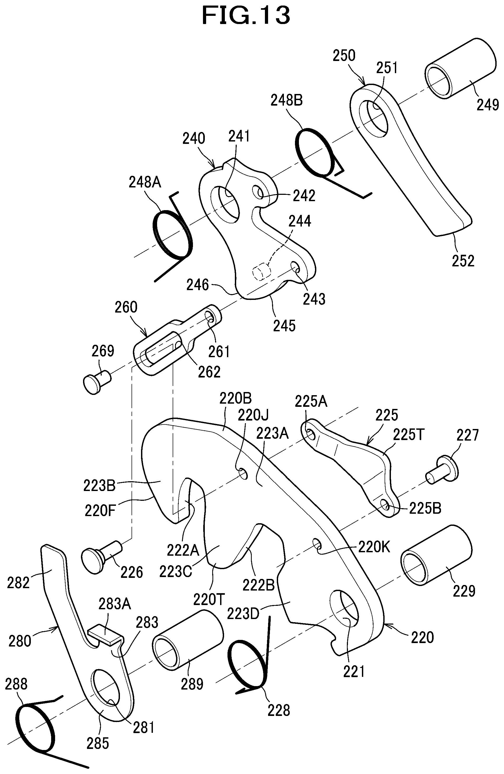 Patent US12496944 Figure 13 – Latch for locking vehicle seat back