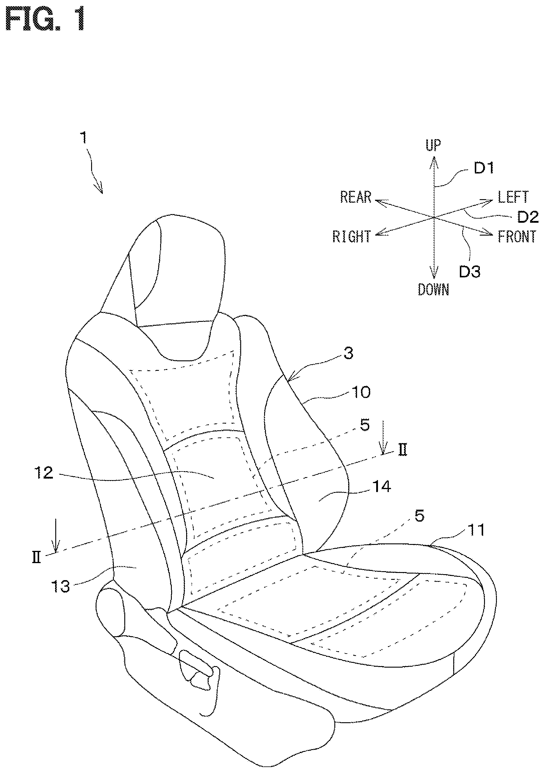 Patent US12496945 — Seat heater and seat air-conditioning device — Figure 1