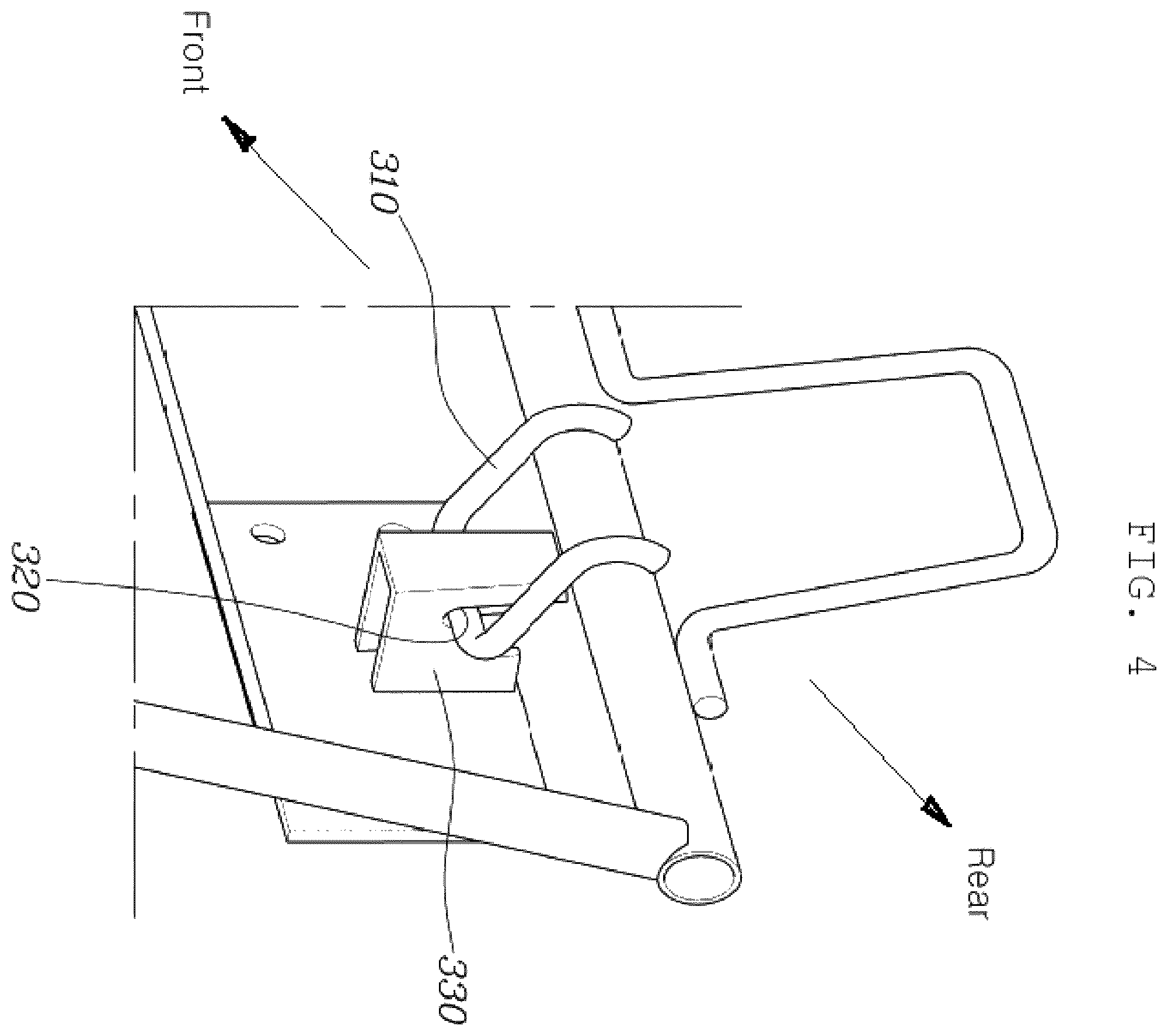 Patent US12496949 Figure 4 – Rear seat for vehicle