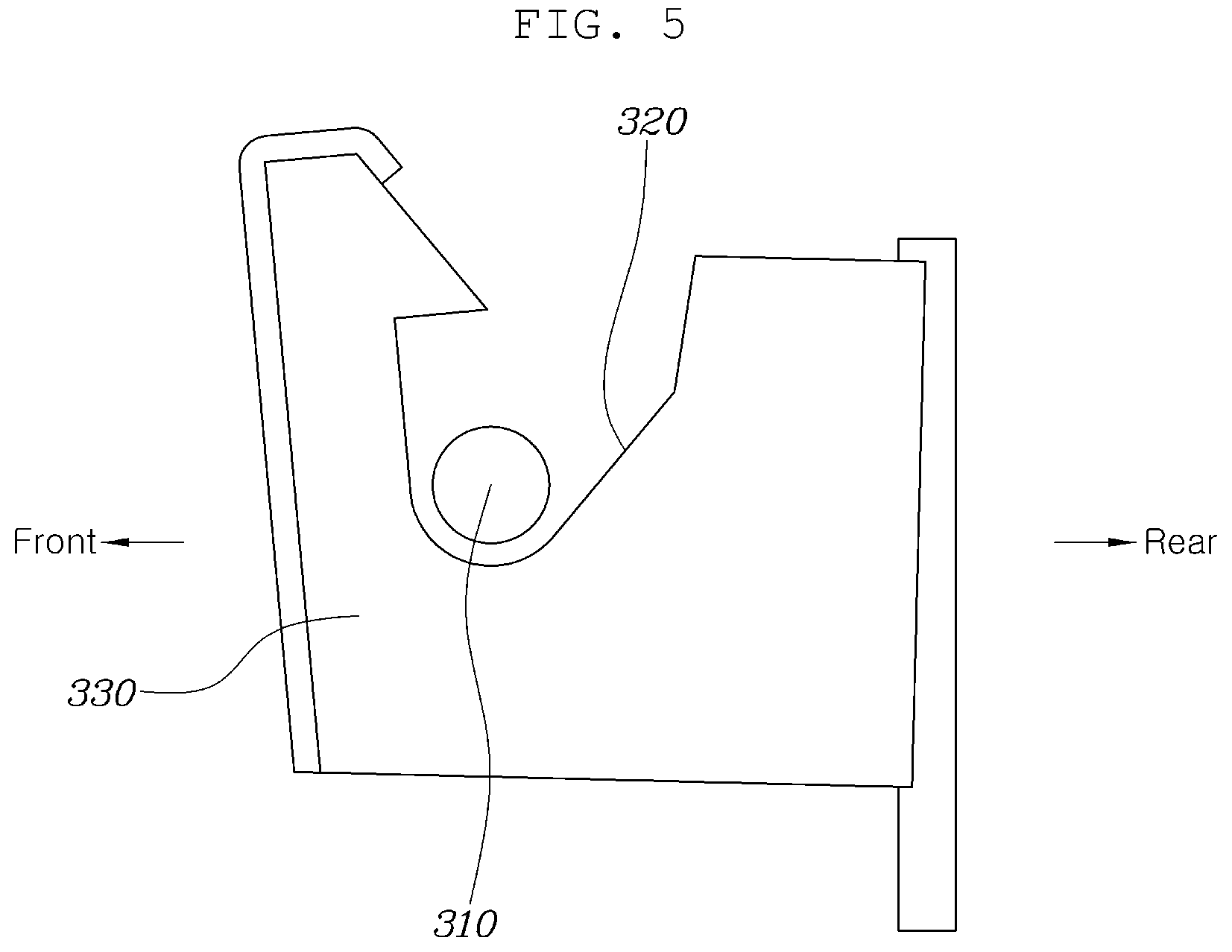 Patent US12496949 Figure 5 – Rear seat for vehicle