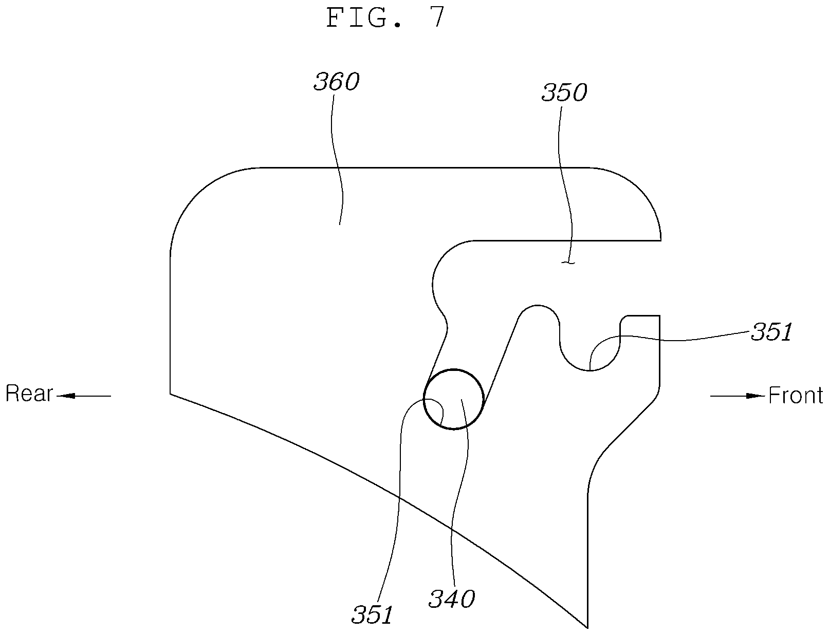 Patent US12496949 Figure 7 – Rear seat for vehicle