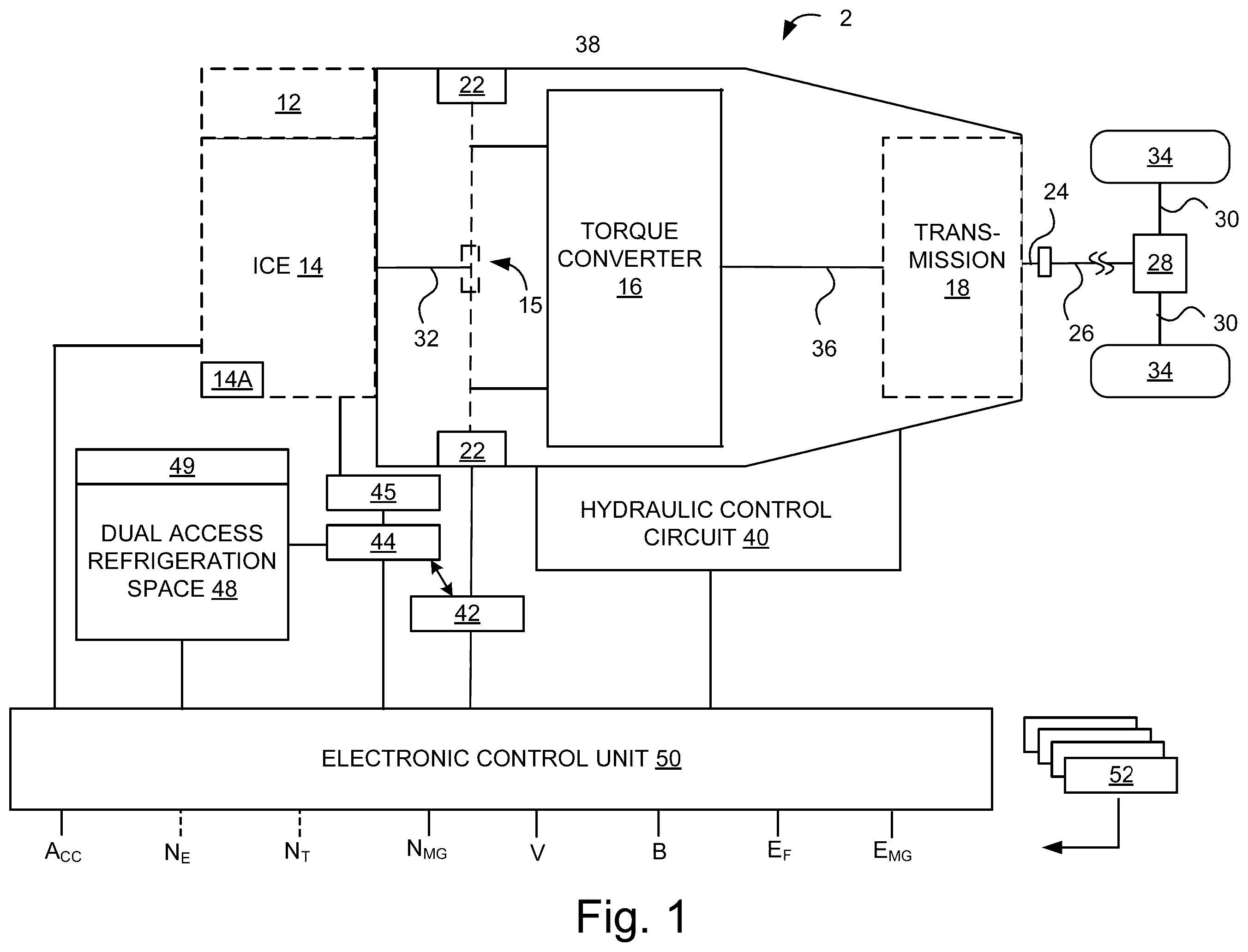 Patent US12496953 Figure 1 – Vehicle based dual access refrigeration space with conveyance