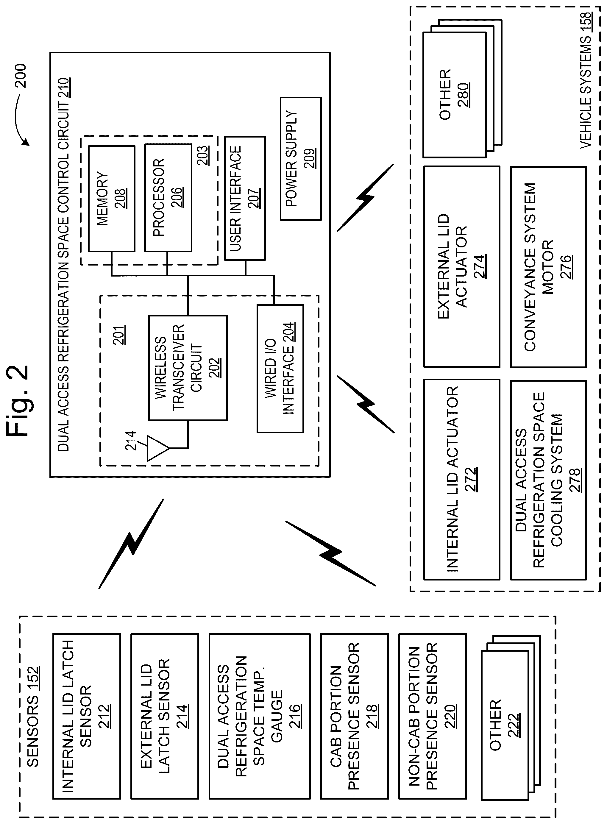 Patent US12496953 Figure 2 – Vehicle based dual access refrigeration space with conveyance