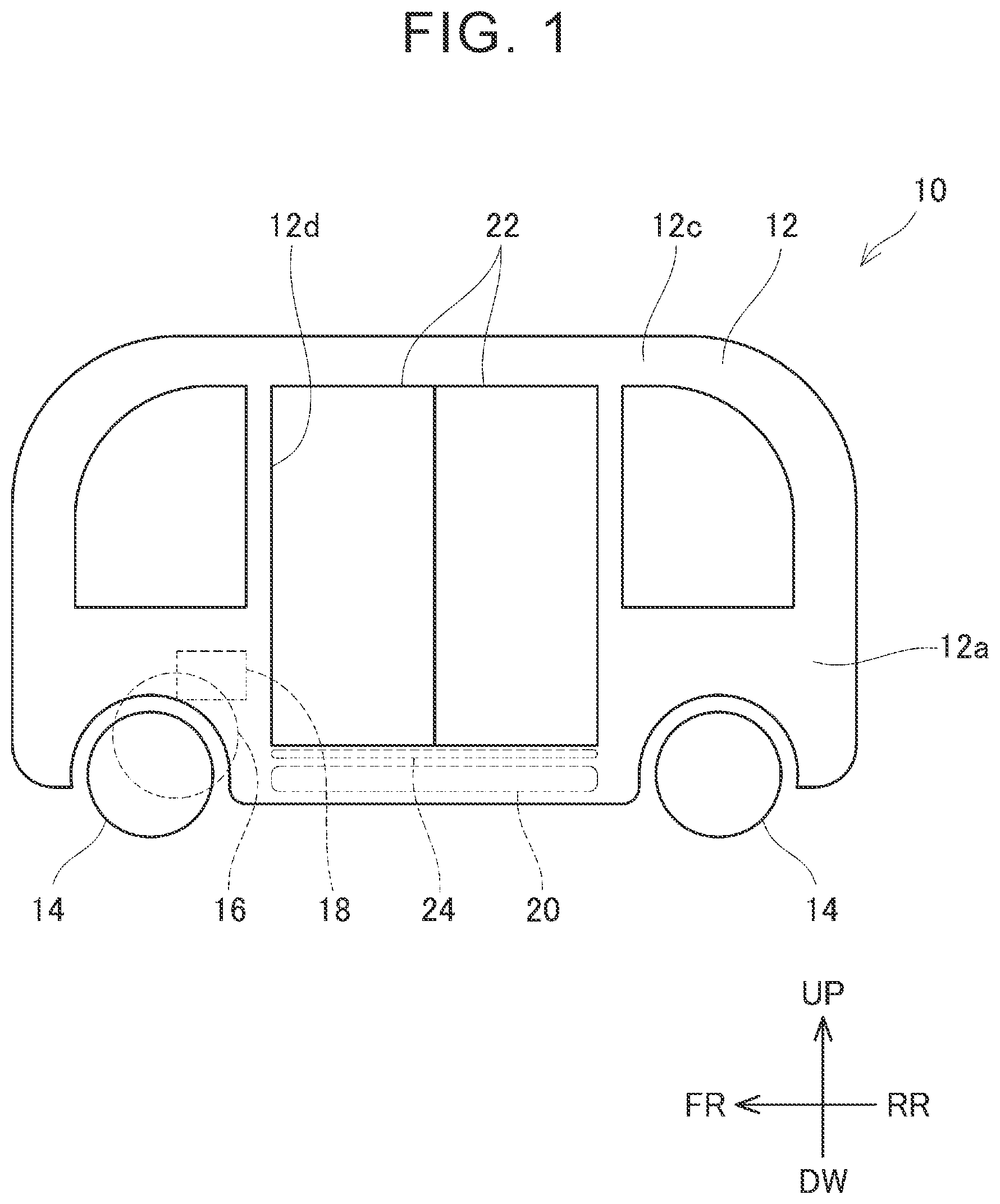 Patent US12496954 Figure 1 – Vehicle with telescopic boarding ramp