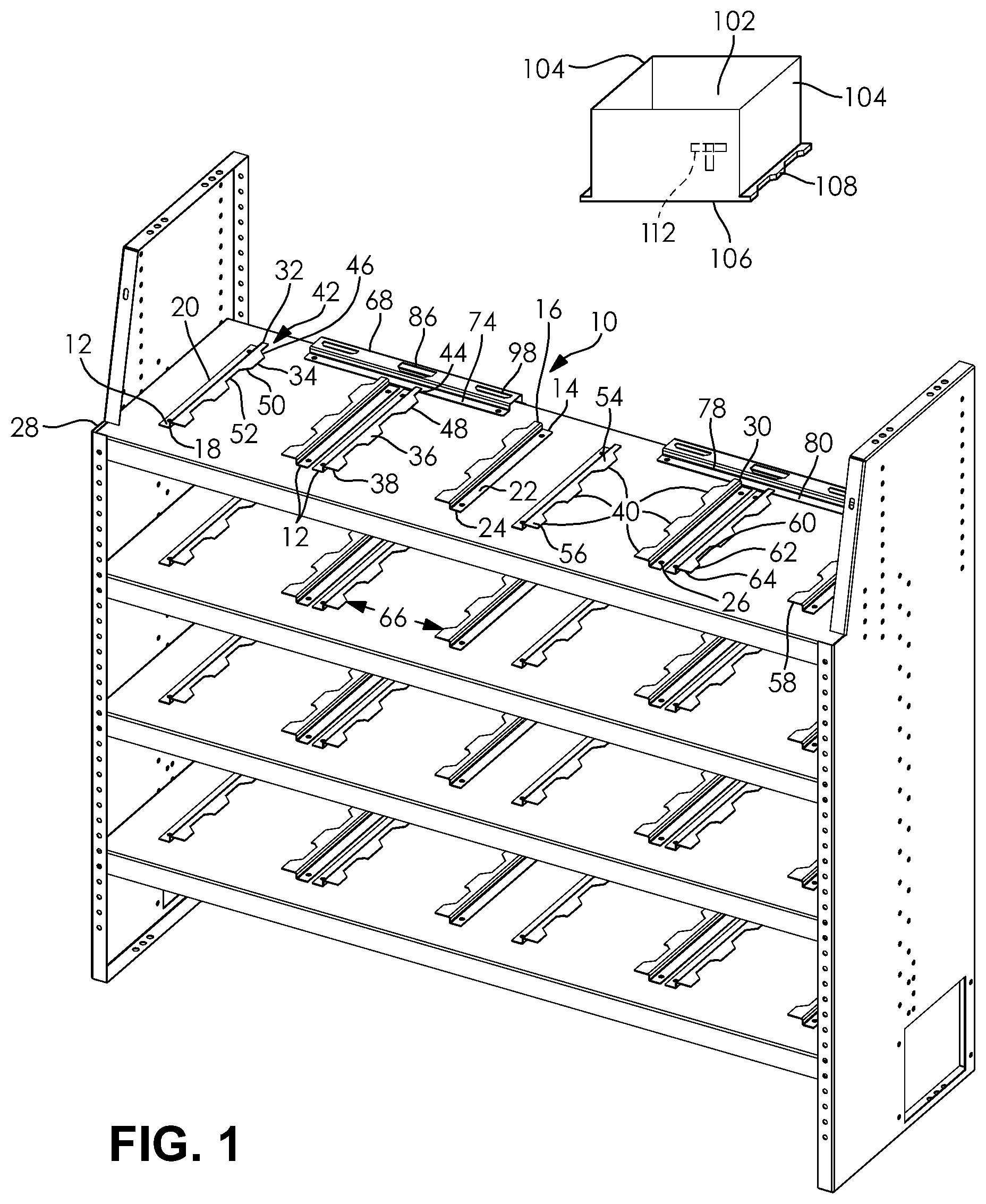 Patent US12496956 Figure 1 – Selective retention system