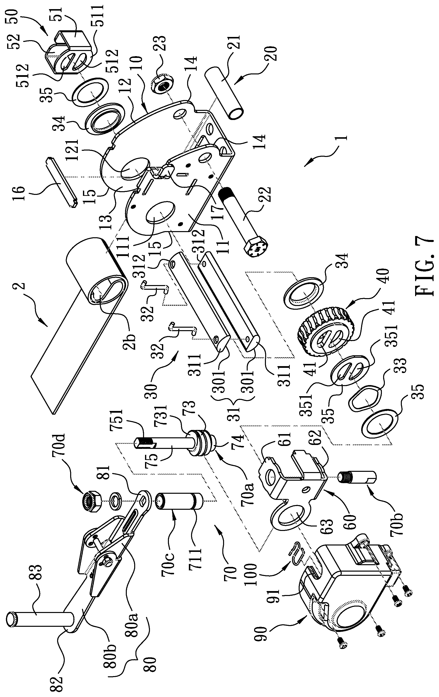 Patent US12496957 Figure 4 – Strap roller