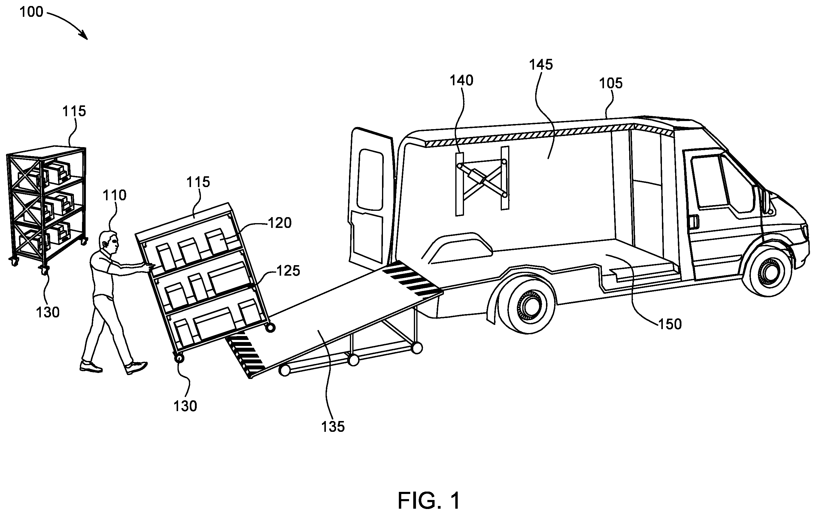 Patent US12496958 Figure 1 – Last mile delivery system