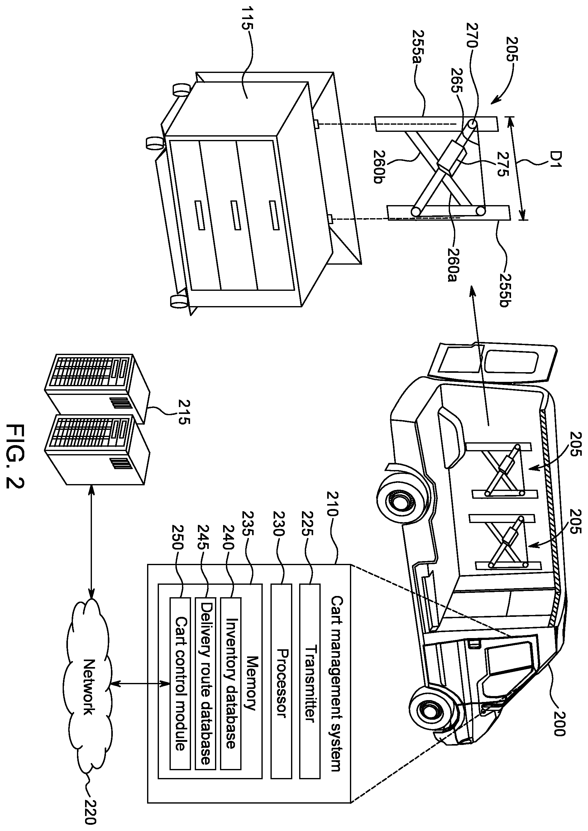 Patent US12496958 Figure 2 – Last mile delivery system
